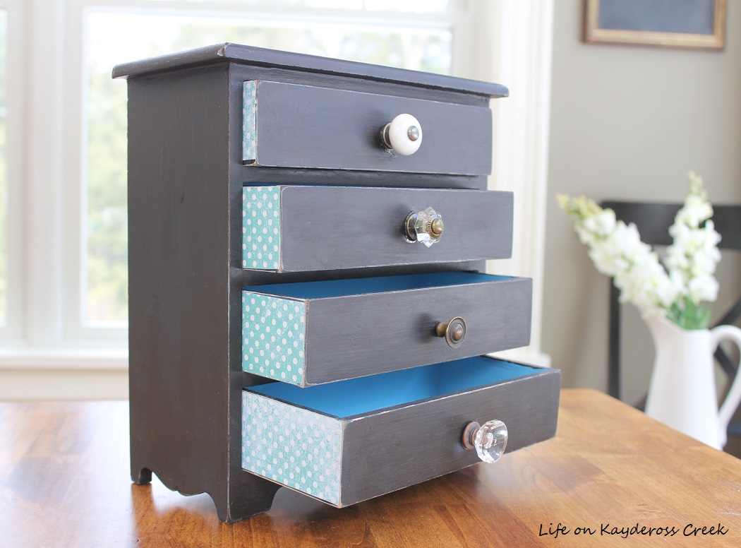 Jewelry box makeover after paint and new pulls Life on Kaydeross Creek
