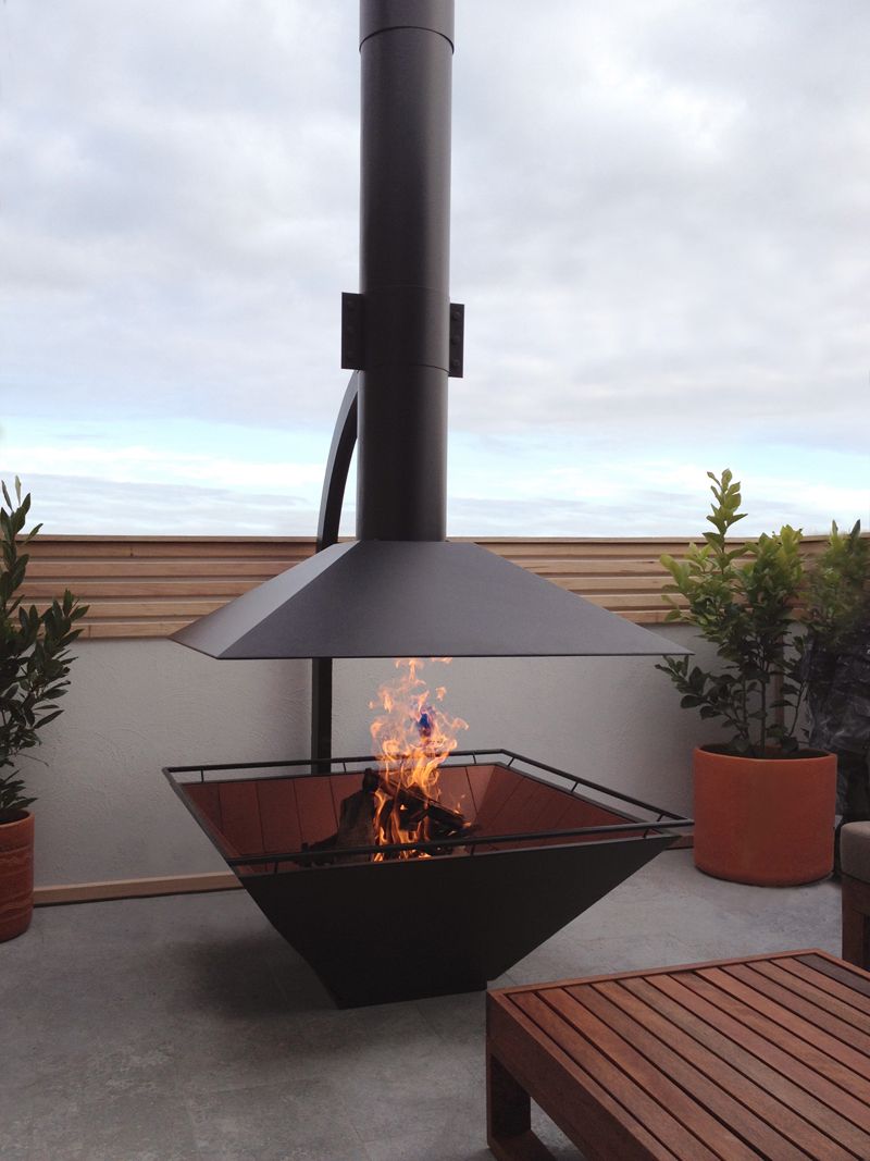 Metal Outdoor Fireplace with Chimney Awesome to Close