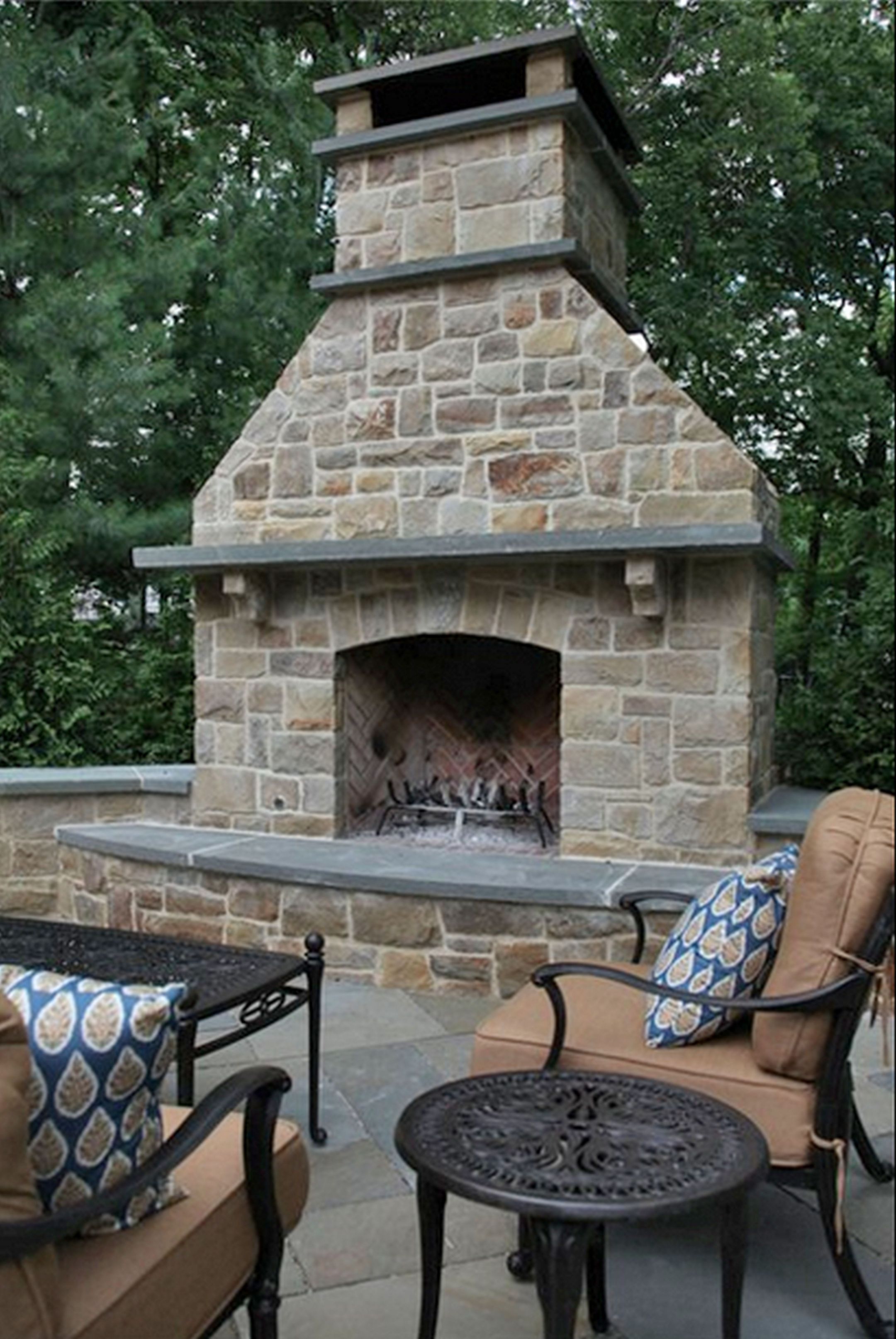 Outdoor Stone Fireplace Design Idea Outdoor Stone Fireplace a b08c db9cd c37d547