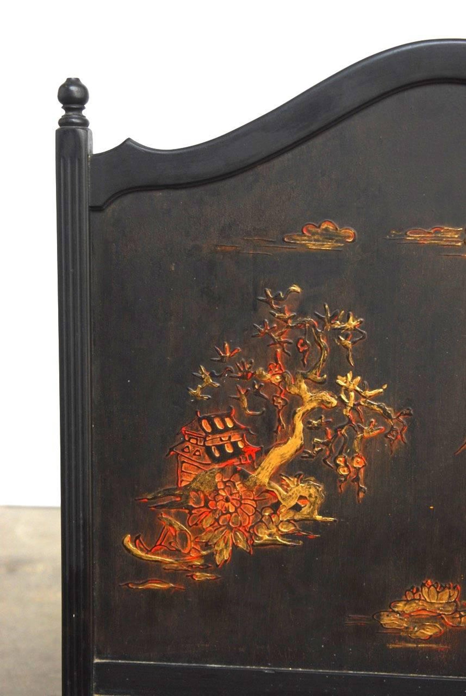 Black Lacquer Chinoiserie Decorated Fireplace Screen at 1stdibs DSC 0427 master