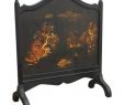 Mid Century Fireplace tools Unique Black Lacquer Chinoiserie Decorated Fireplace Screen at 1stdibs