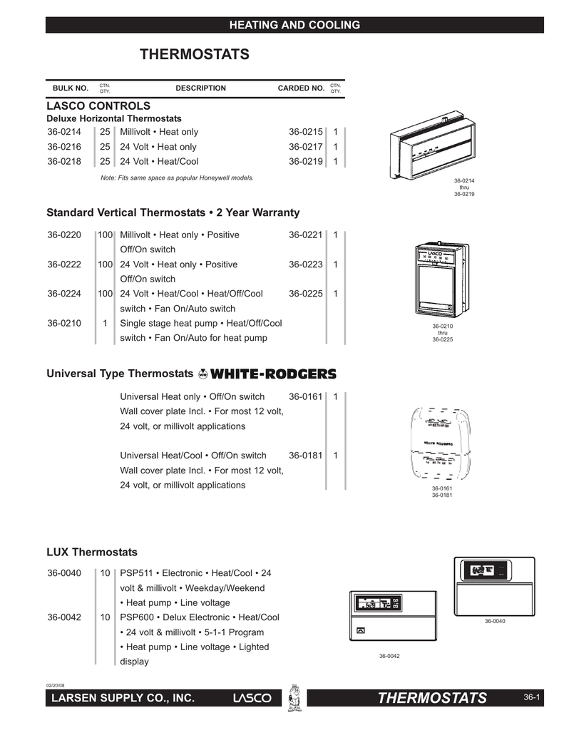 Millivolt thermostat for Gas Fireplace Unique Lasco Fittings thermostats Description Anglais