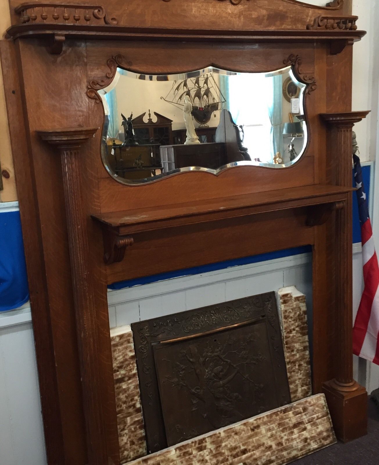 Mirrored Fireplace Lovely Details About Antique Victorian Style Fireplace Mantel