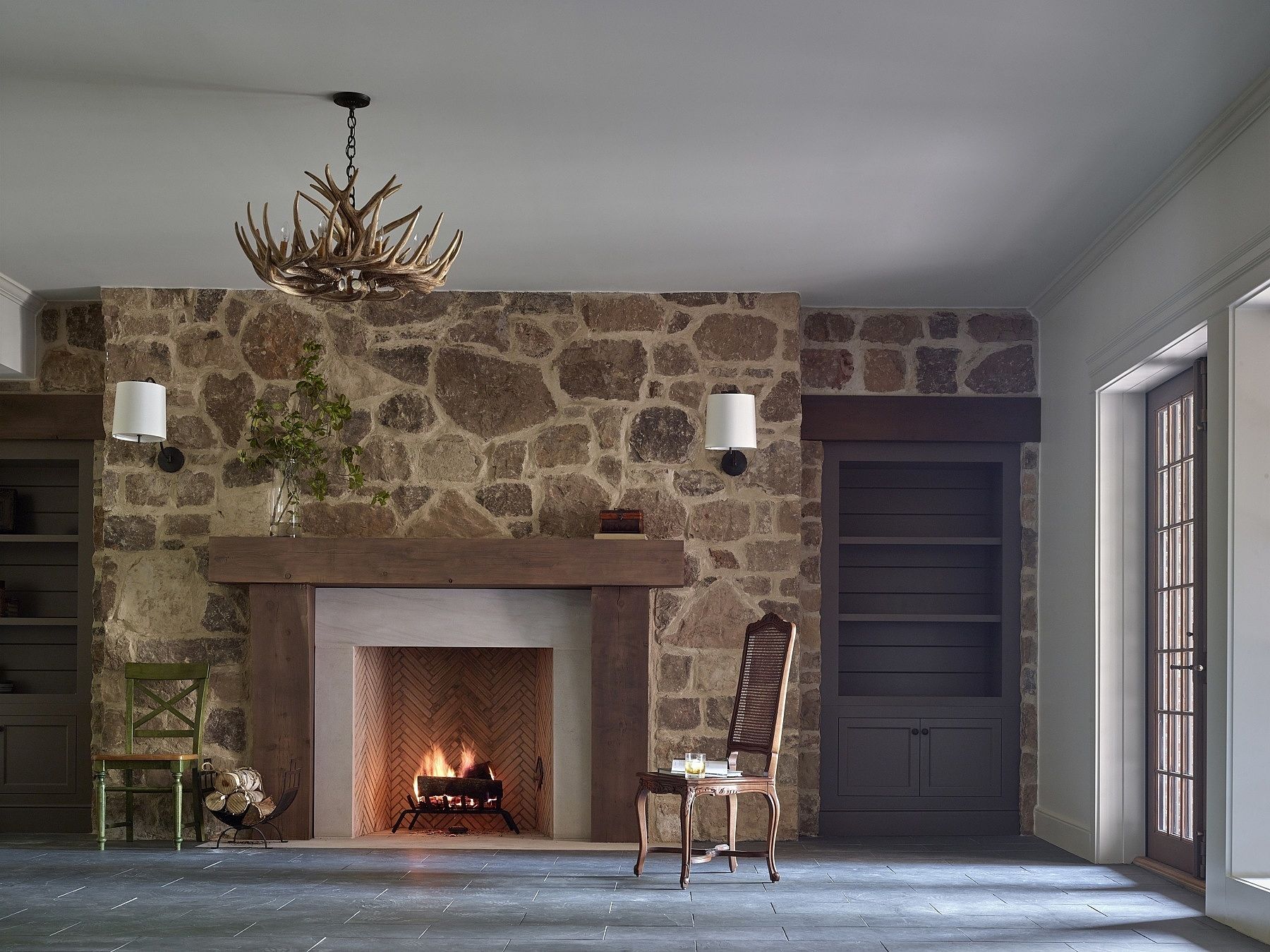 Mock Fireplace Awesome Subdued Elegance Nature Acted as Muse for This Inviting