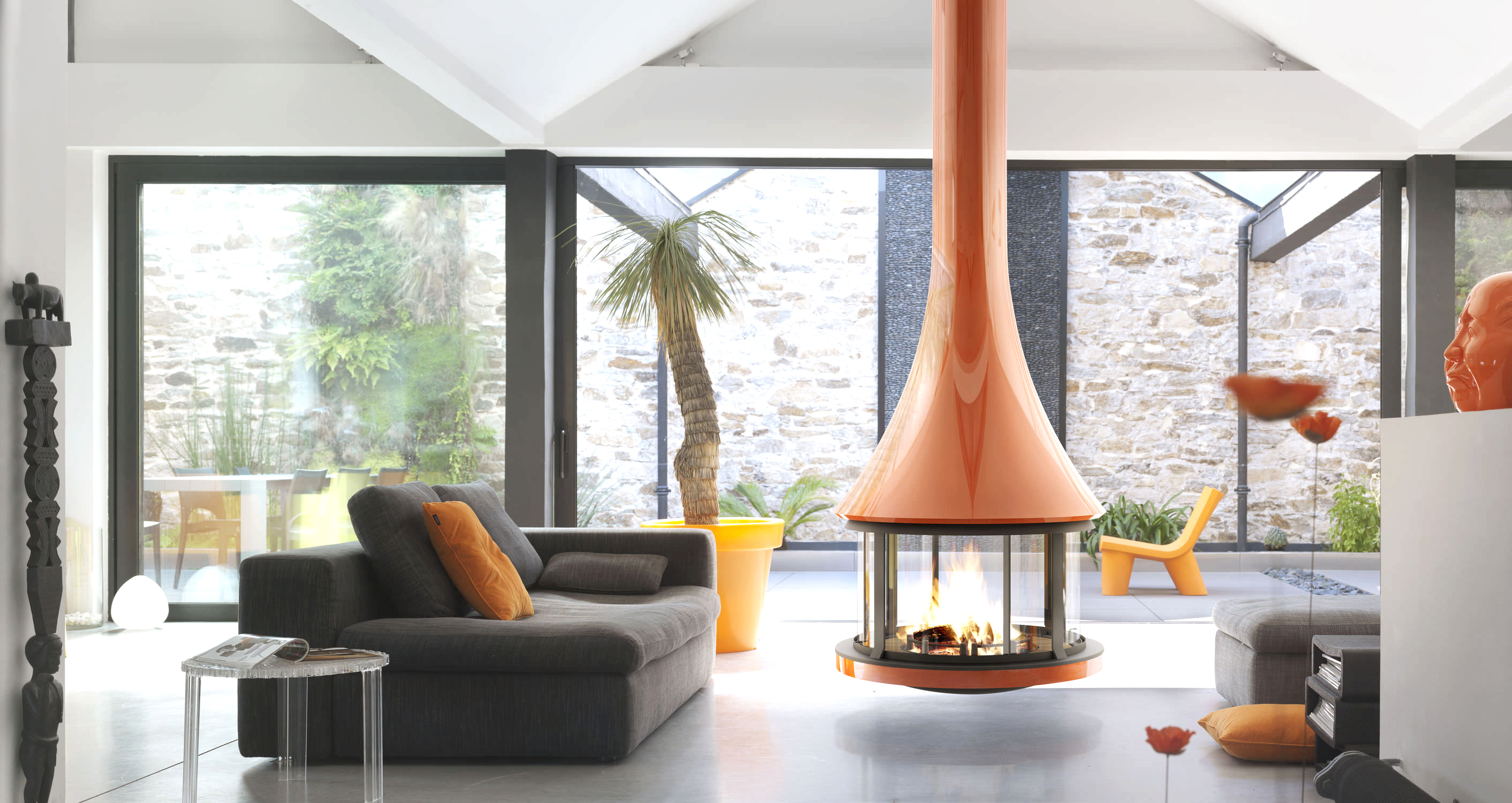 Mid Century Modern Fireplace ZY37 – Roc munity sleek style mid century modern hanging fireplace retro interior