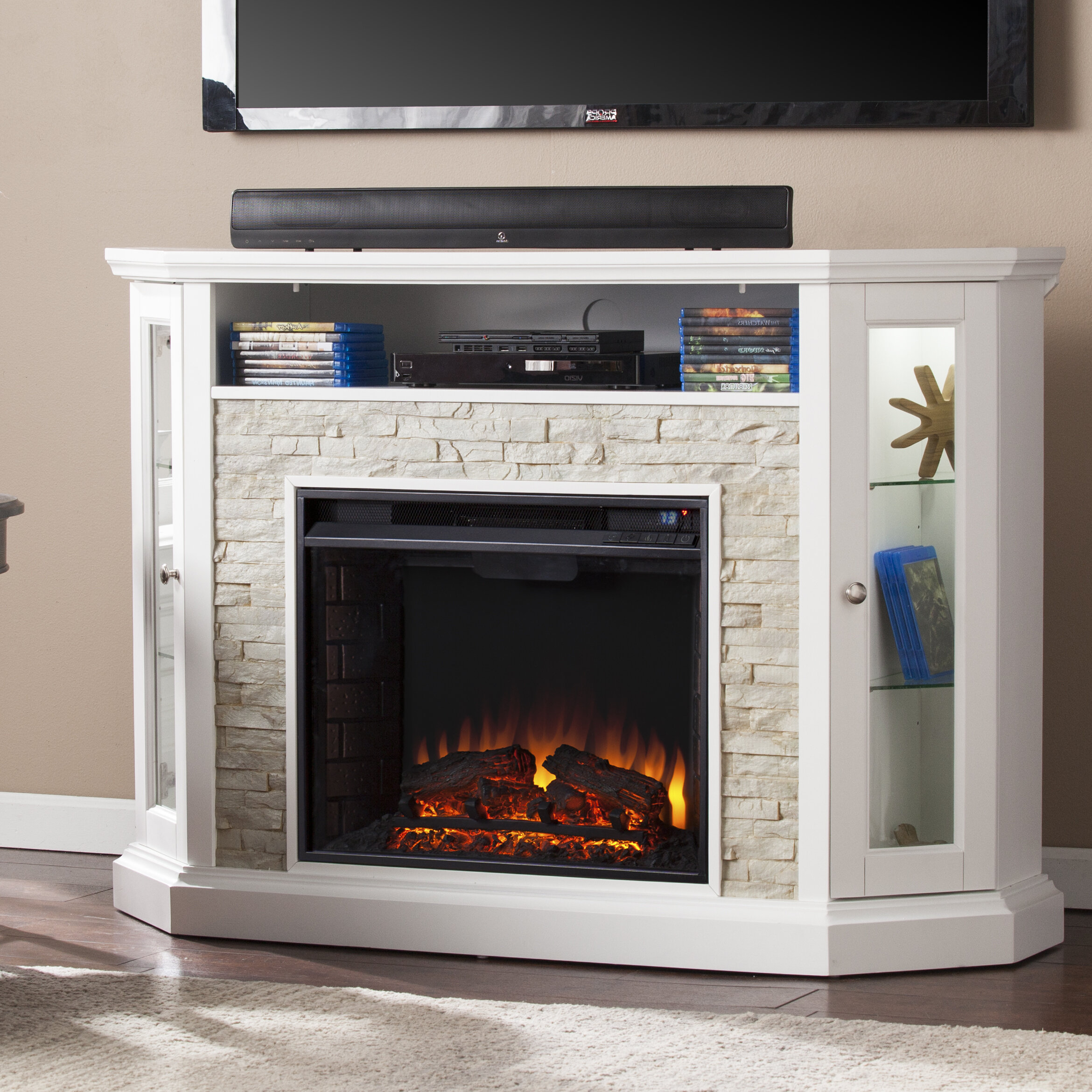 montpelier tv stand for tvs up to 50 with electric fireplace