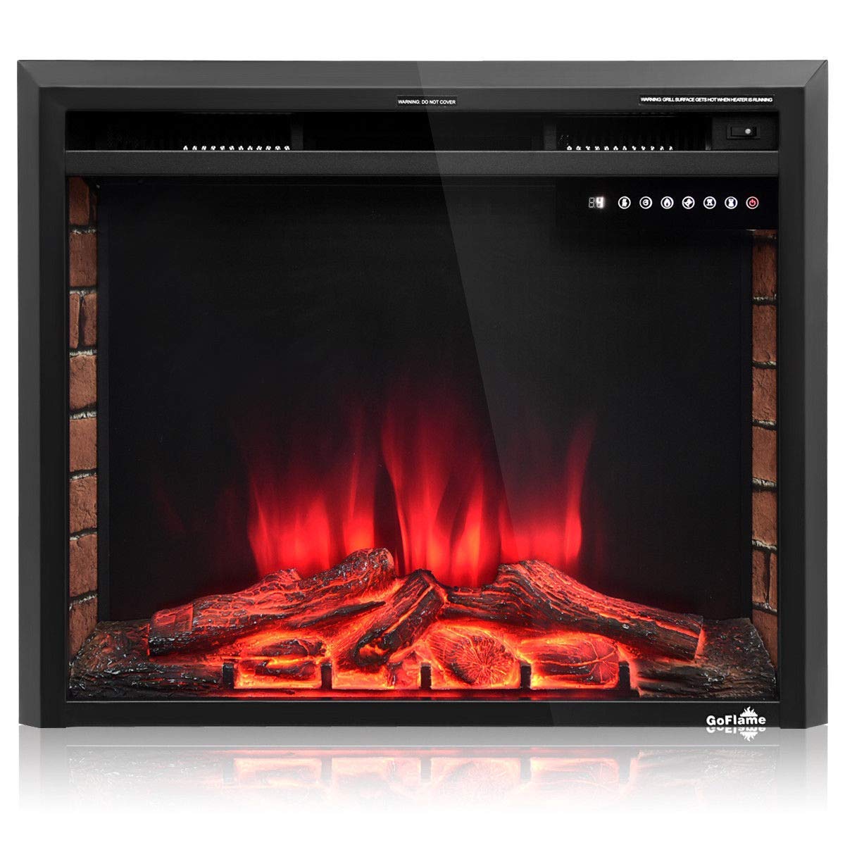 Tangkula Electric Fireplace Insert 26” Smokeless Modern Electric Fireplace Heater Recessed Free Standing Insert with Remote Control and Adjustable 61Z7yX3cFmL SL1200