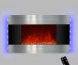 Mountable Fireplace Unique Led Backlit 36" Stainless Steel Wall Mount Heater Fireplace
