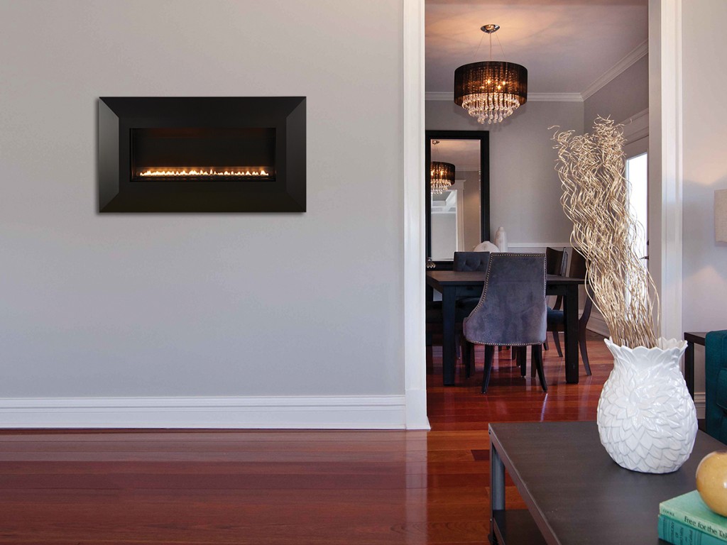 Boulevard Linear Vent Free Fireplaces VFSL roomscene mitered 30