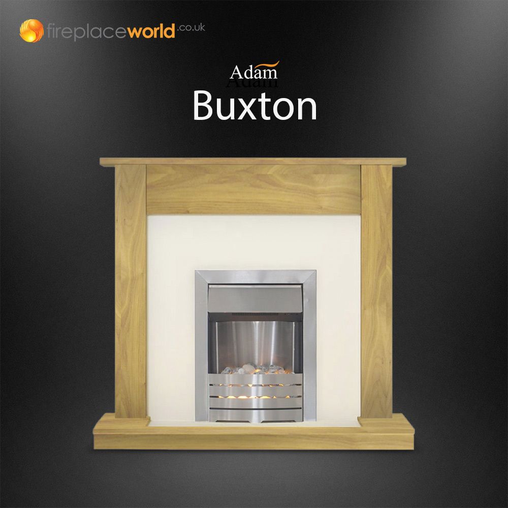 Adam Buxton Fireplace Suite in Oak with Helios Electric Fire 9f0d bd657cbe1a57ac