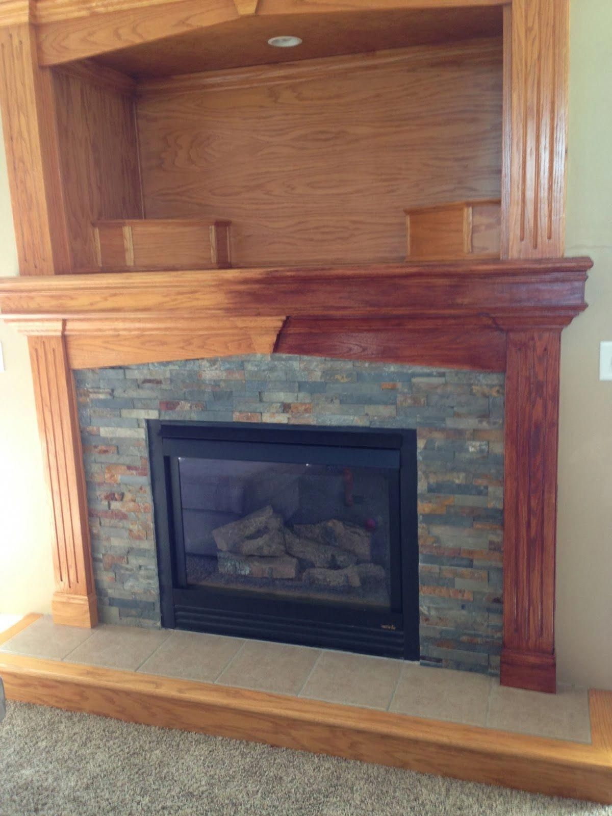 Oak Fireplace New Yo Viv before and after Gel Stain On Honey Oak Wood