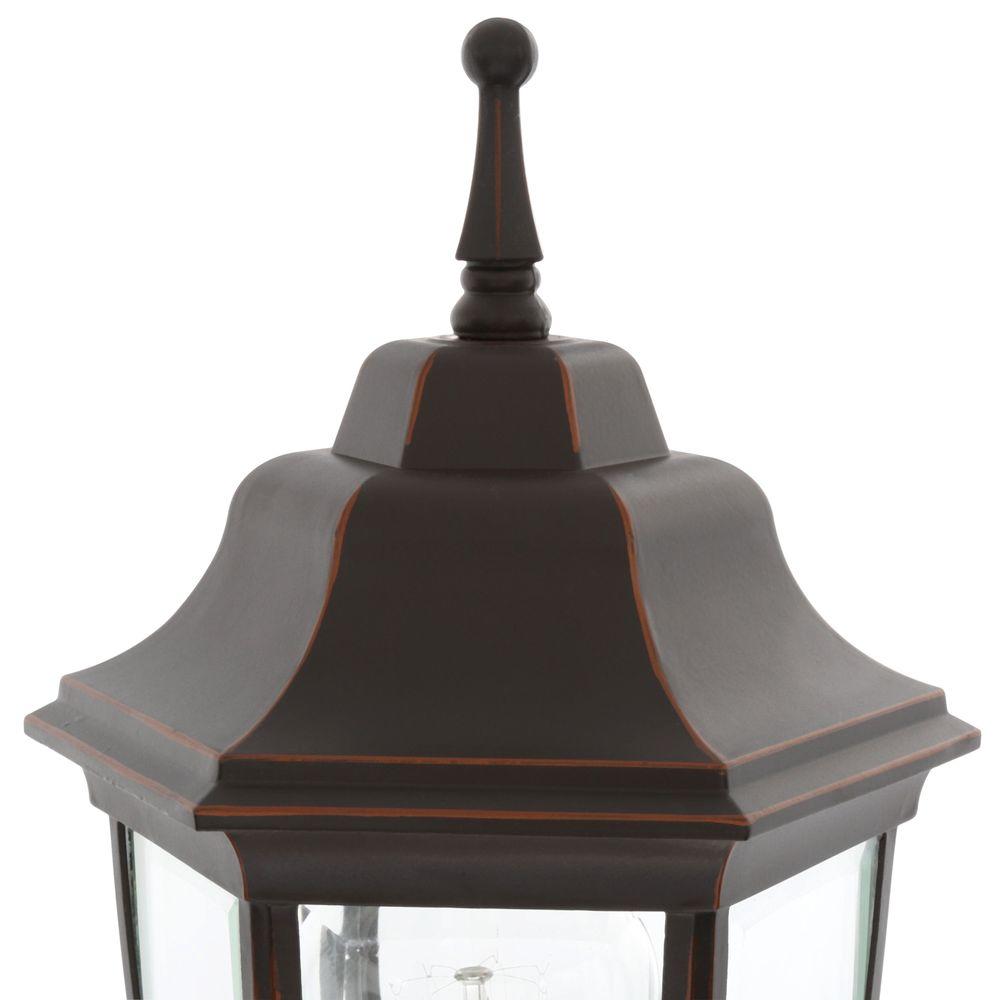 Hampton Bay 1 Light Oil Rubbed Bronze Outdoor Dusk to Dawn Wall Lantern Sconce oil rubbed bronze hampton bay outdoor sconces bpp1611 orb e1 1000