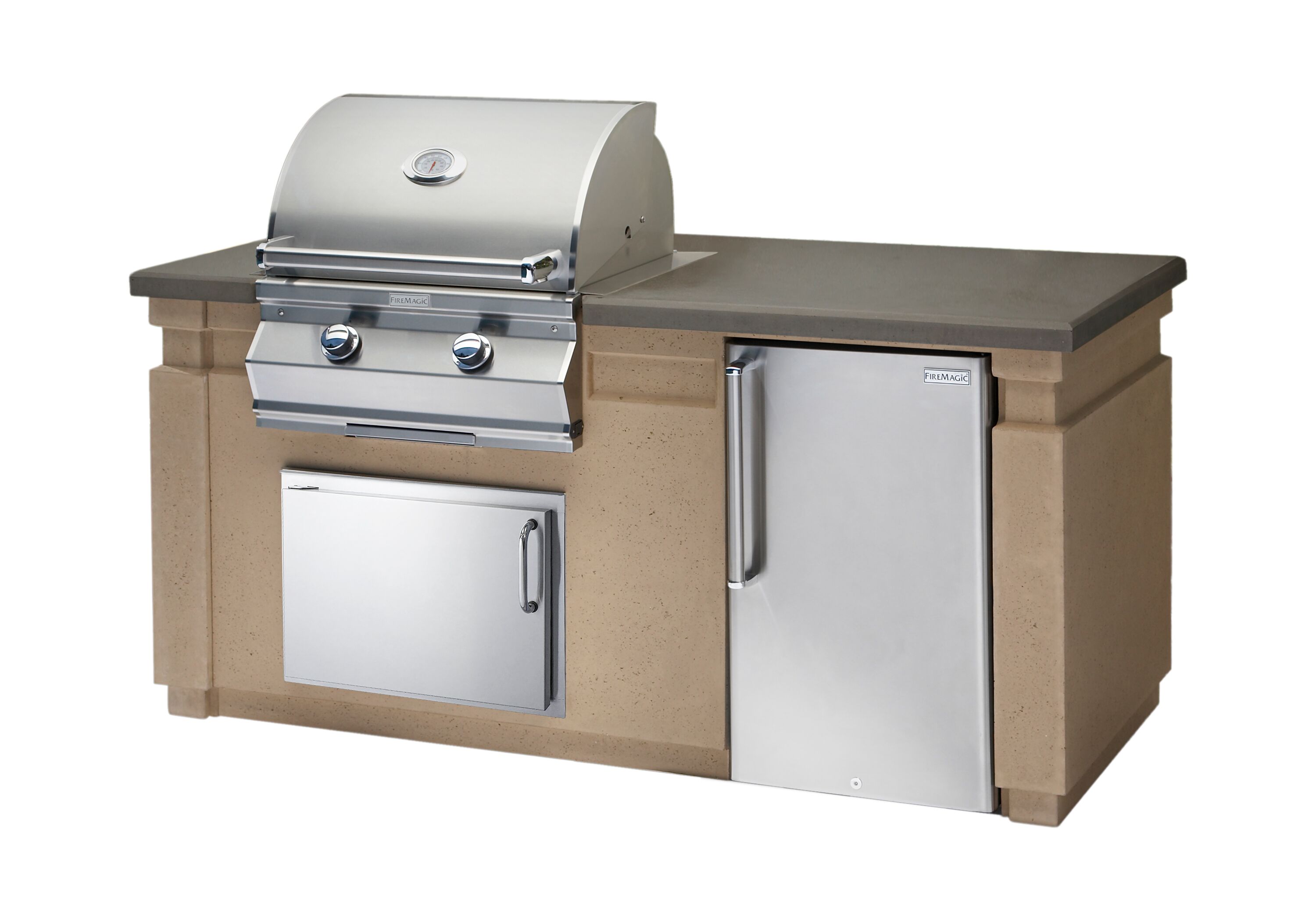 Outdoor Cooking Fireplace Fresh Firemagic Pre Fab Grill island with Refrigerator 76 Inch