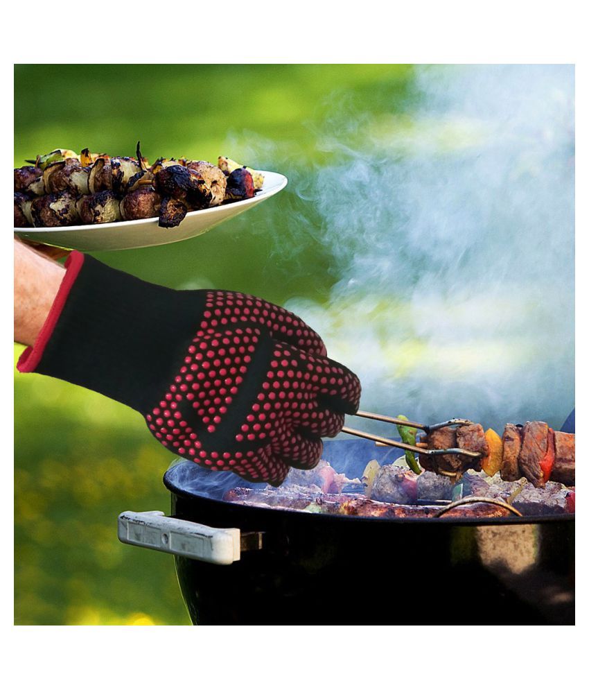 Outdoor Cooking Fireplace New Cocoshope Barbeque Accessories Bbq Gloves Heat Resistant Grill Gloves Insulated Oven Mitts Non Slip Gloves for Cooking Baking Smoker Fireplace