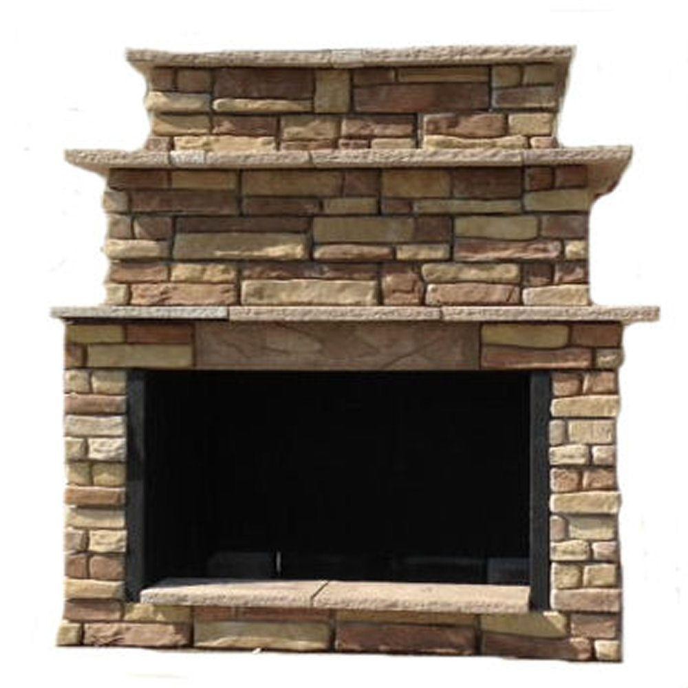 outdoor fireplace insert kits lovely 72 in random brown grand outdoor fireplace kit rbgfpl the home depot of outdoor fireplace insert kits