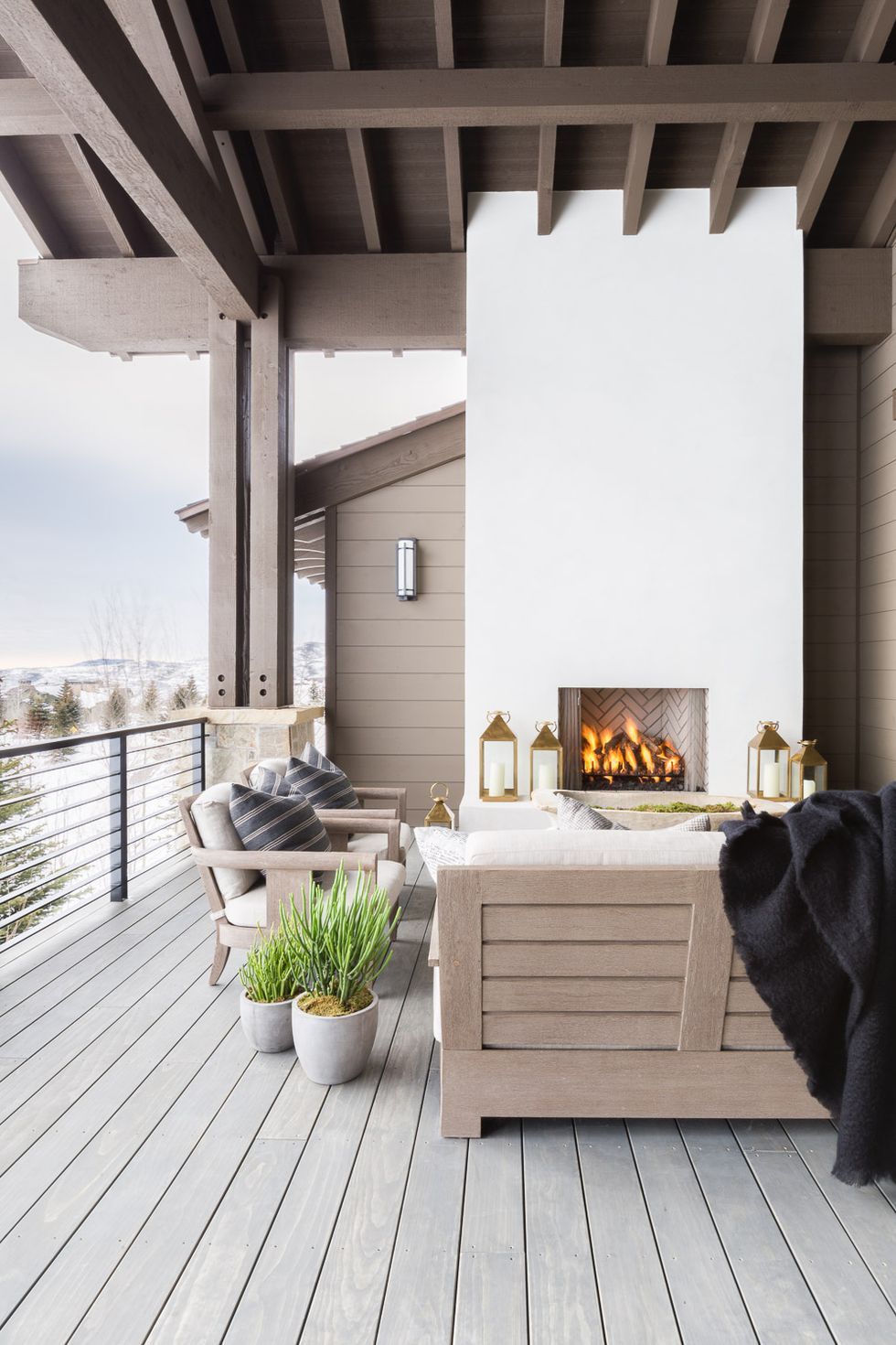 Outdoor Fireplace On Deck Beautiful Taupe is This Year S Coolest Neutral and these Rooms are
