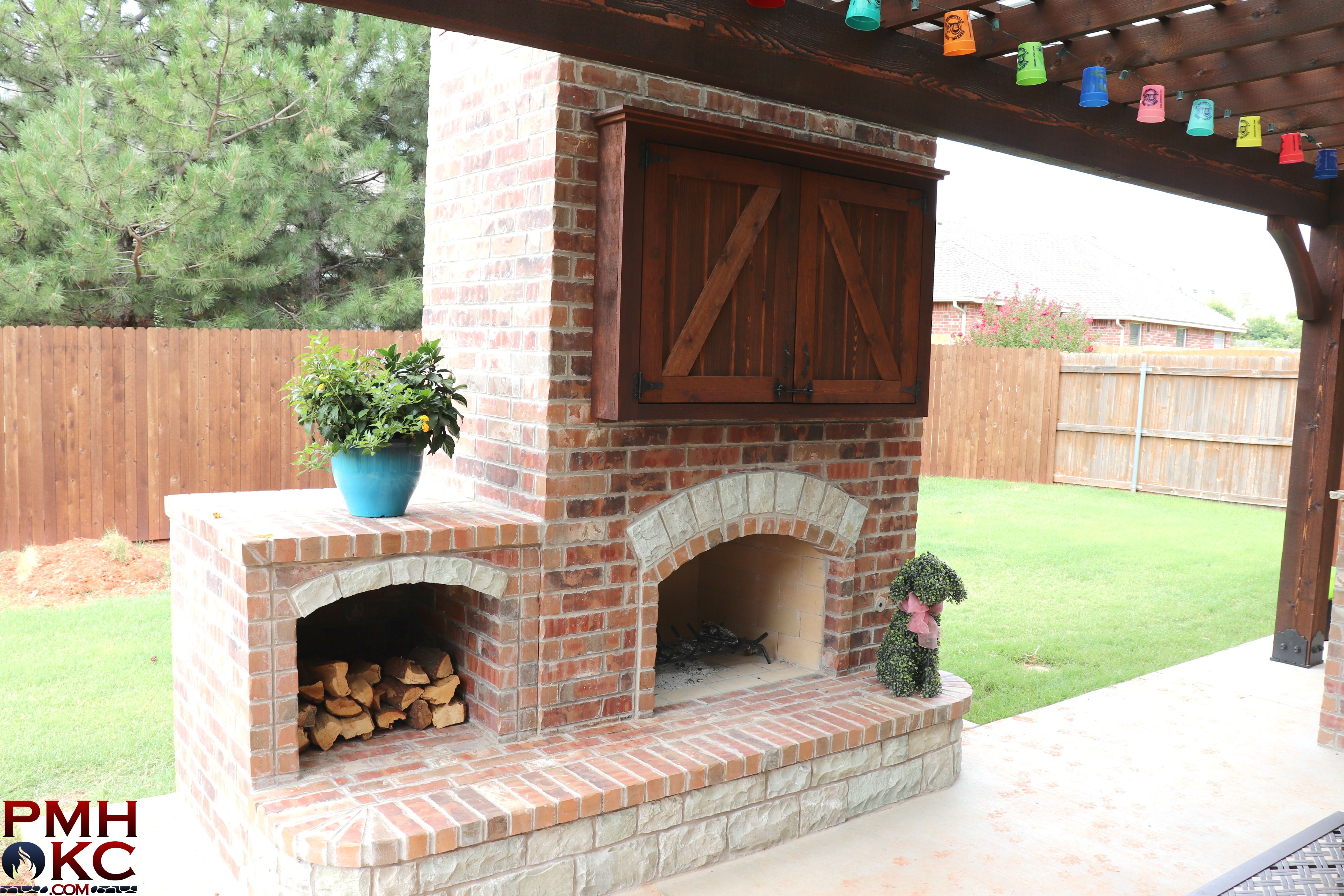 Outdoor Fireplace with Tv Unique Custom Made Brick Fireplace with A Firewood Holder and Tv