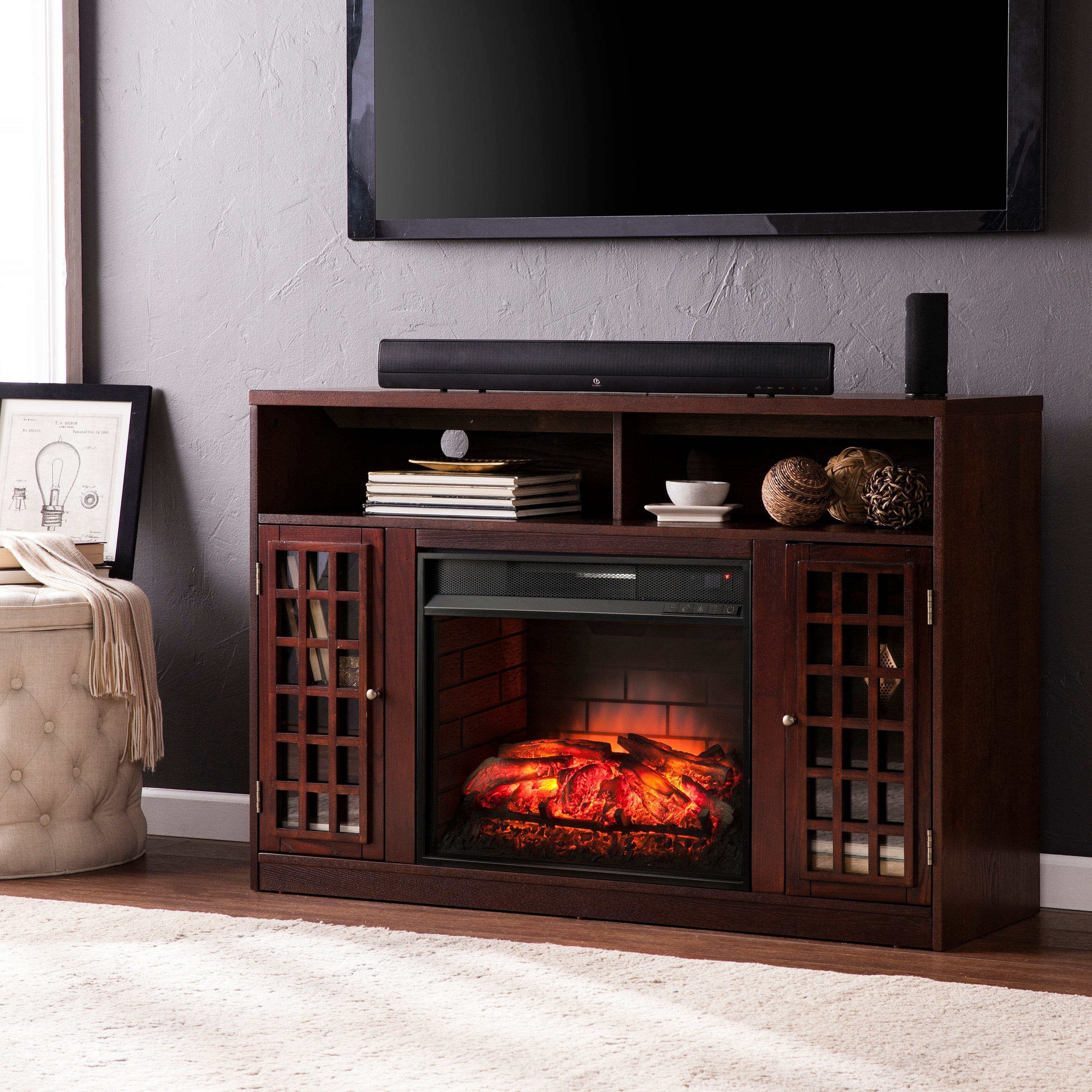 Overstock Electric Fireplace Elegant Harper Blvd Fowler Ebony Faux Stone Corner Electric Media