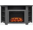 Overstock Electric Fireplace New Hanover Tyler Park 56 In Electric Corner Fireplace In Gray