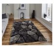 Pebble Fireplace Beautiful Laying Style Gray Shaggy Carpet Contemporary 5x7 Ft