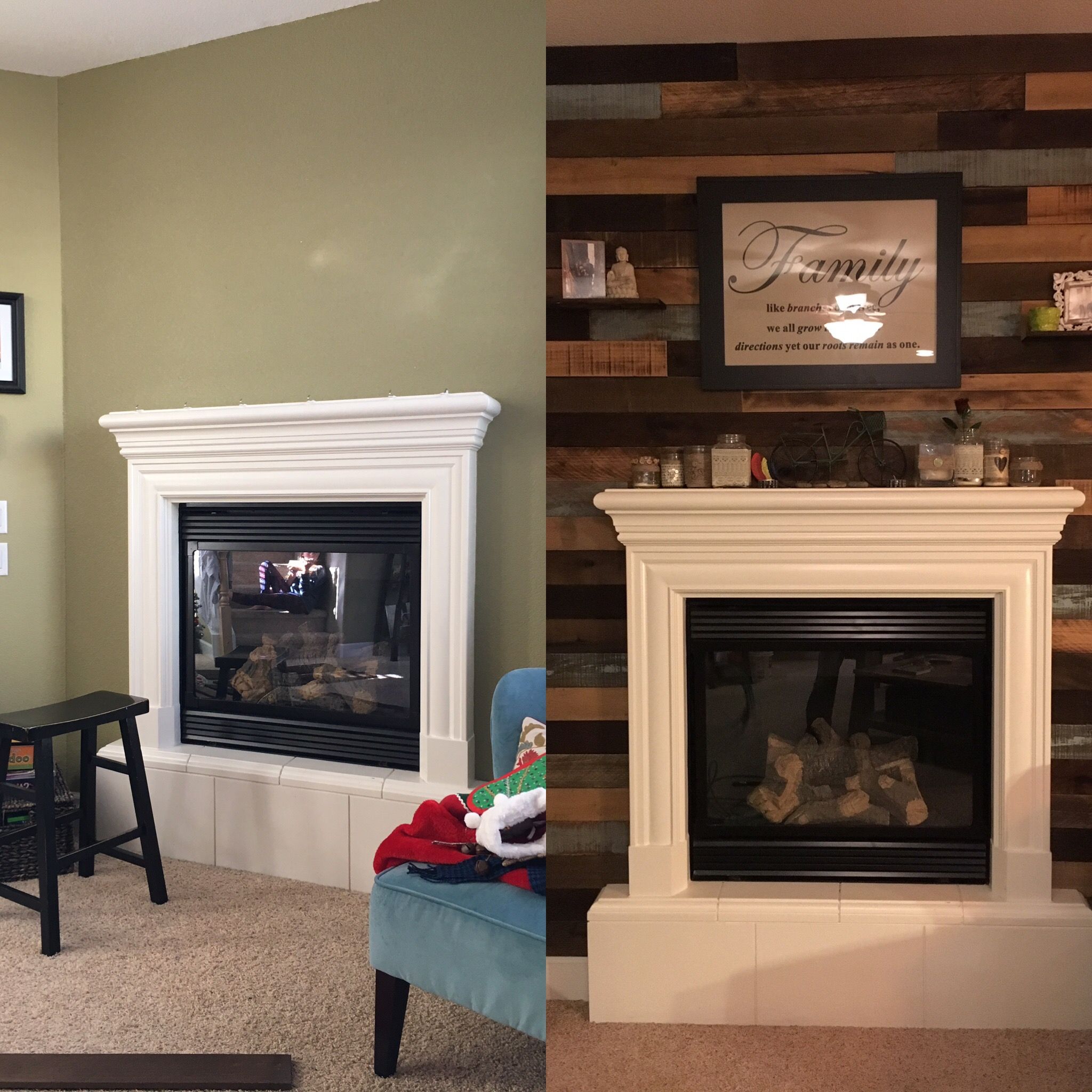 Pictures Over Fireplace Unique Reclaimed Wood Fireplace Wall for the Home