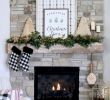 Pinterest Fireplace Decor New Farmhouse Christmas Mantel Diy Plaid Sign