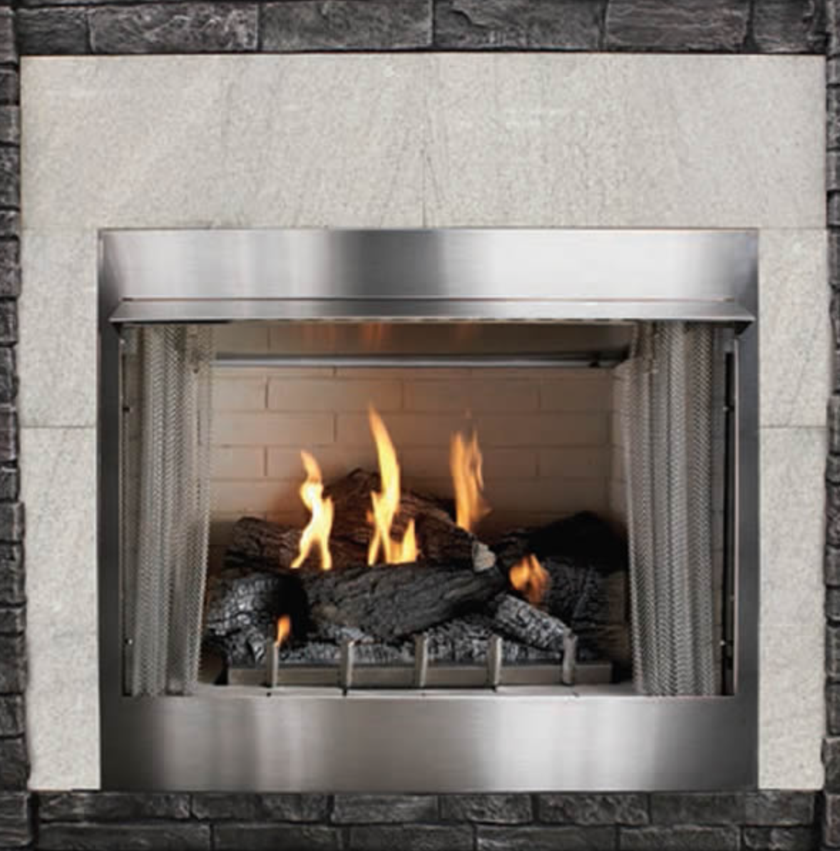 Pizza Oven Fireplace Combo New Empire Carol Rose 42" Traditional Vent Free Stainless Steel Outdoor Fireplace Op42fp