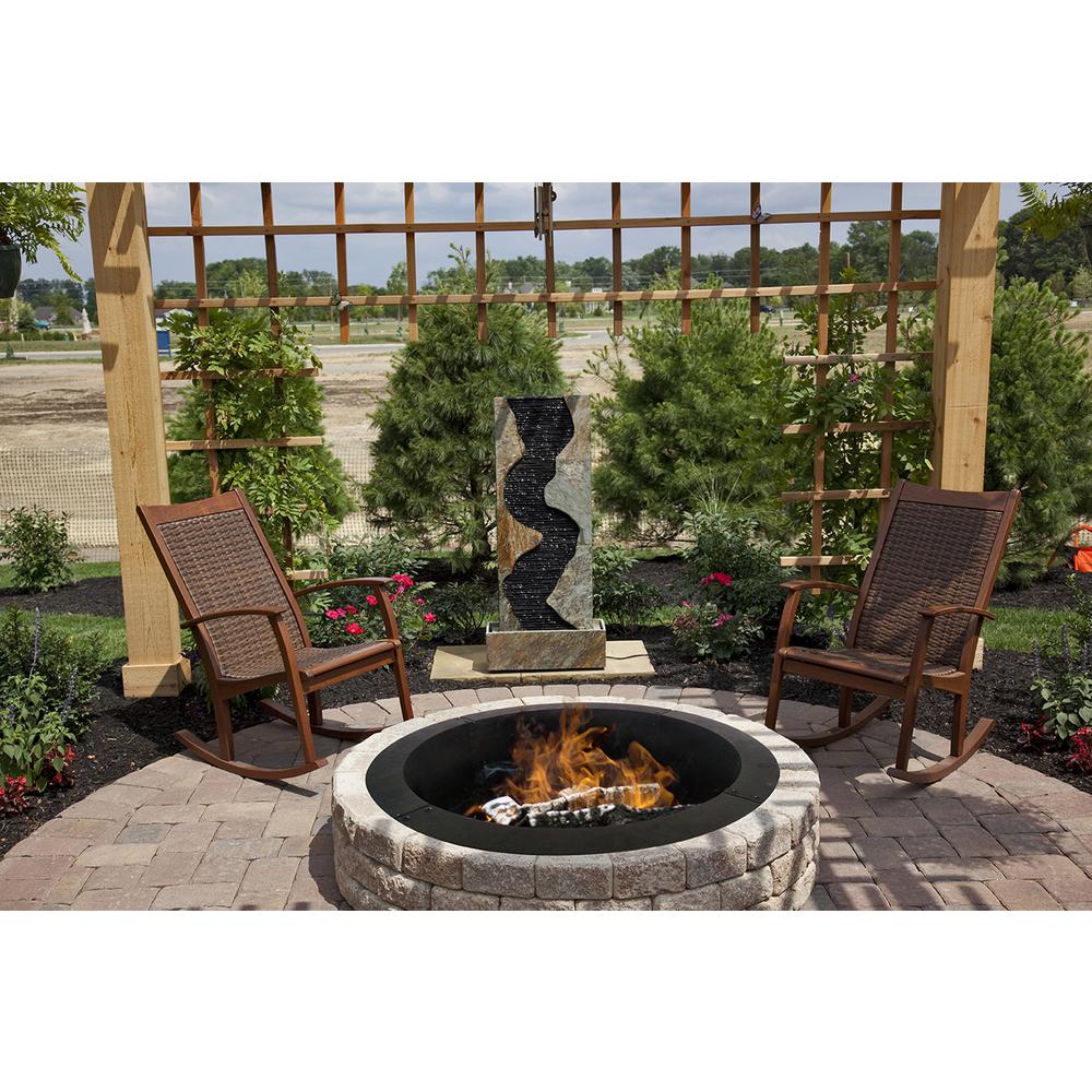Pleasant Hearth 34 in x 10 in Round Solid Steel Wood Fire Ring in Black black pleasant hearth fire pits ofw419fr 31 1000