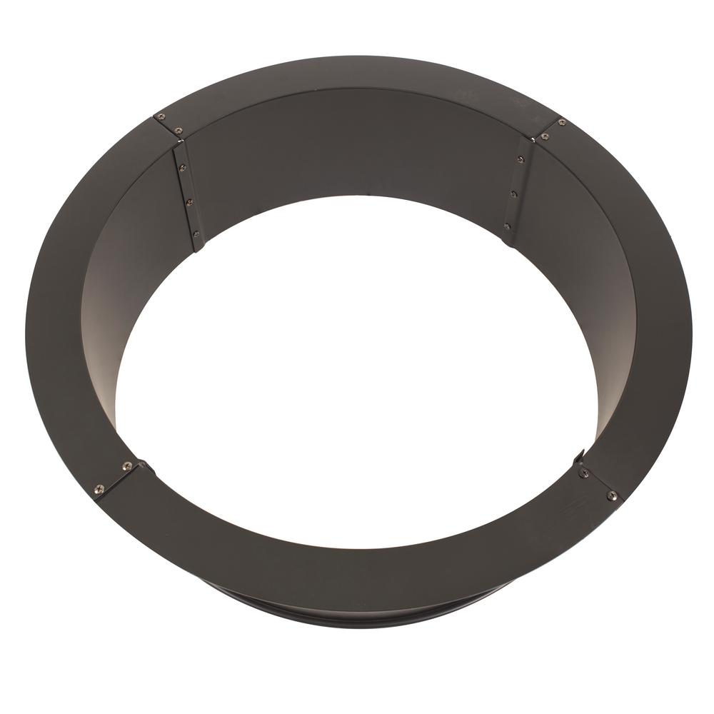 Pleasant Hearth 34 in x 10 in Round Solid Steel Wood Fire Ring in Black black pleasant hearth fire pits ofw419fr e1 1000