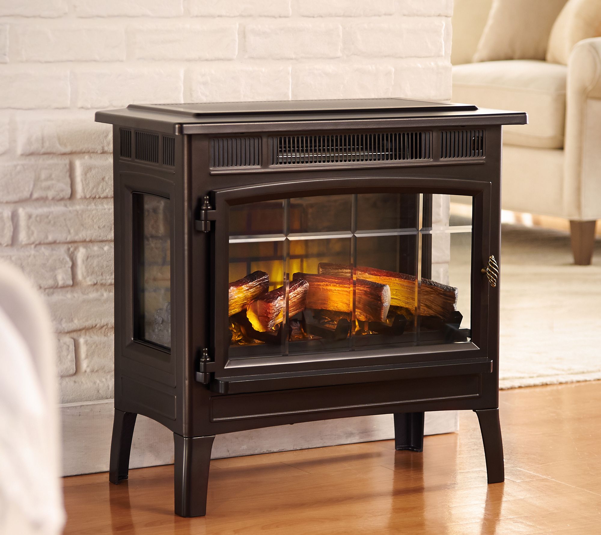 Plow and Hearth Electric Fireplace Fresh Duraflame Infrared Quartz Stove Heater with 3d Flame Effect & Remote — Qvc