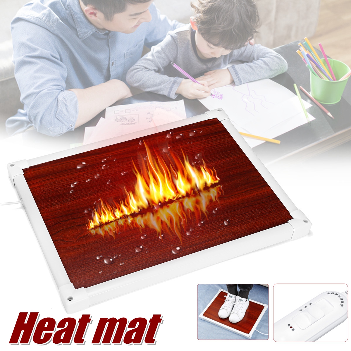 Plug In Fireplace Heater Fresh 220v 100w Electric Foot Heat Mat Heating Carbon Crystal Foot Warmer Heater