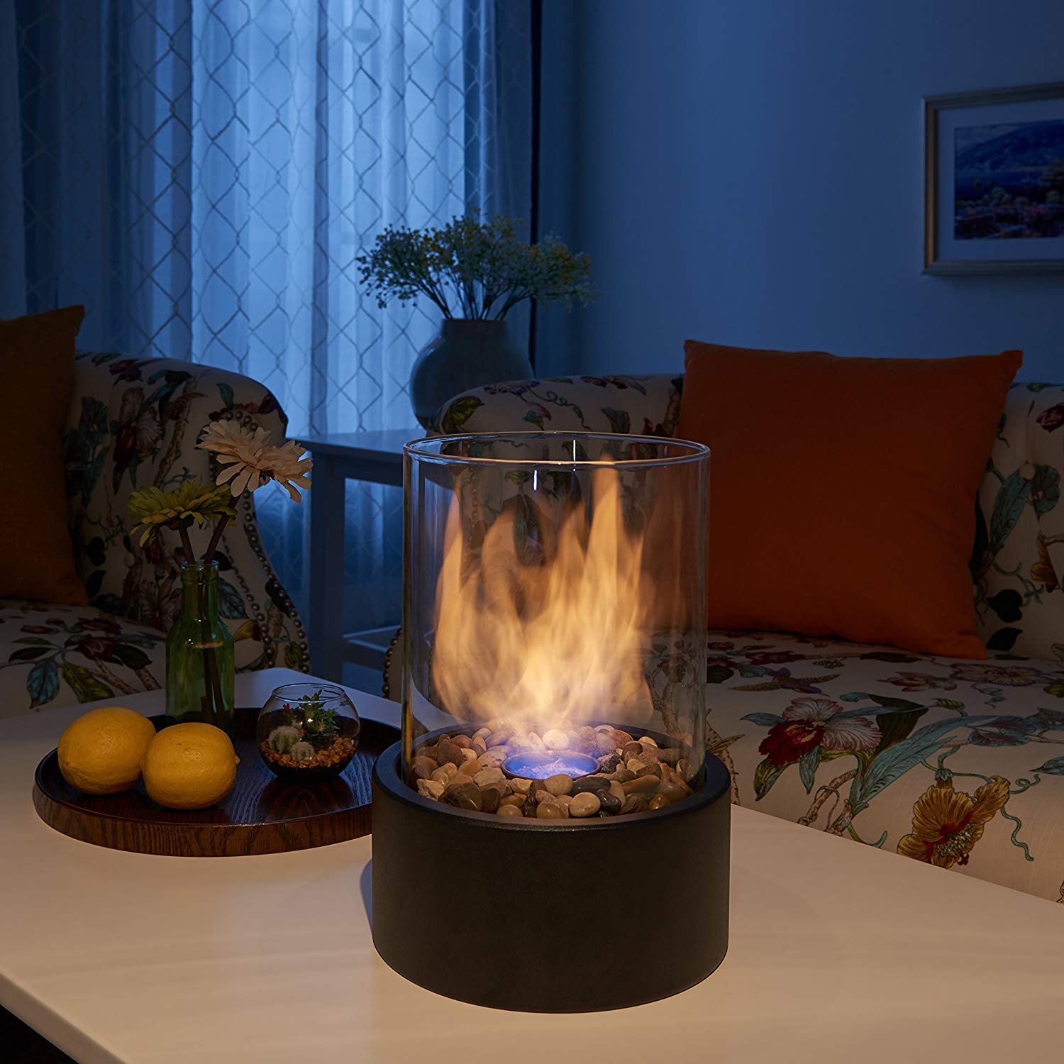 Danya B Indoor Outdoor Portable Tabletop Fire Pit – Clean Burning Bio Ethanol Ventless Fireplace Small 91Cp5tEIOtL SL1500