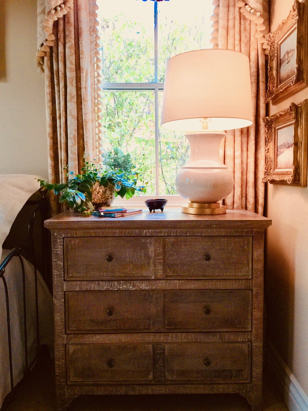 Pottery Barn Thalia dresser and Deauville lamp from Circa Lighting