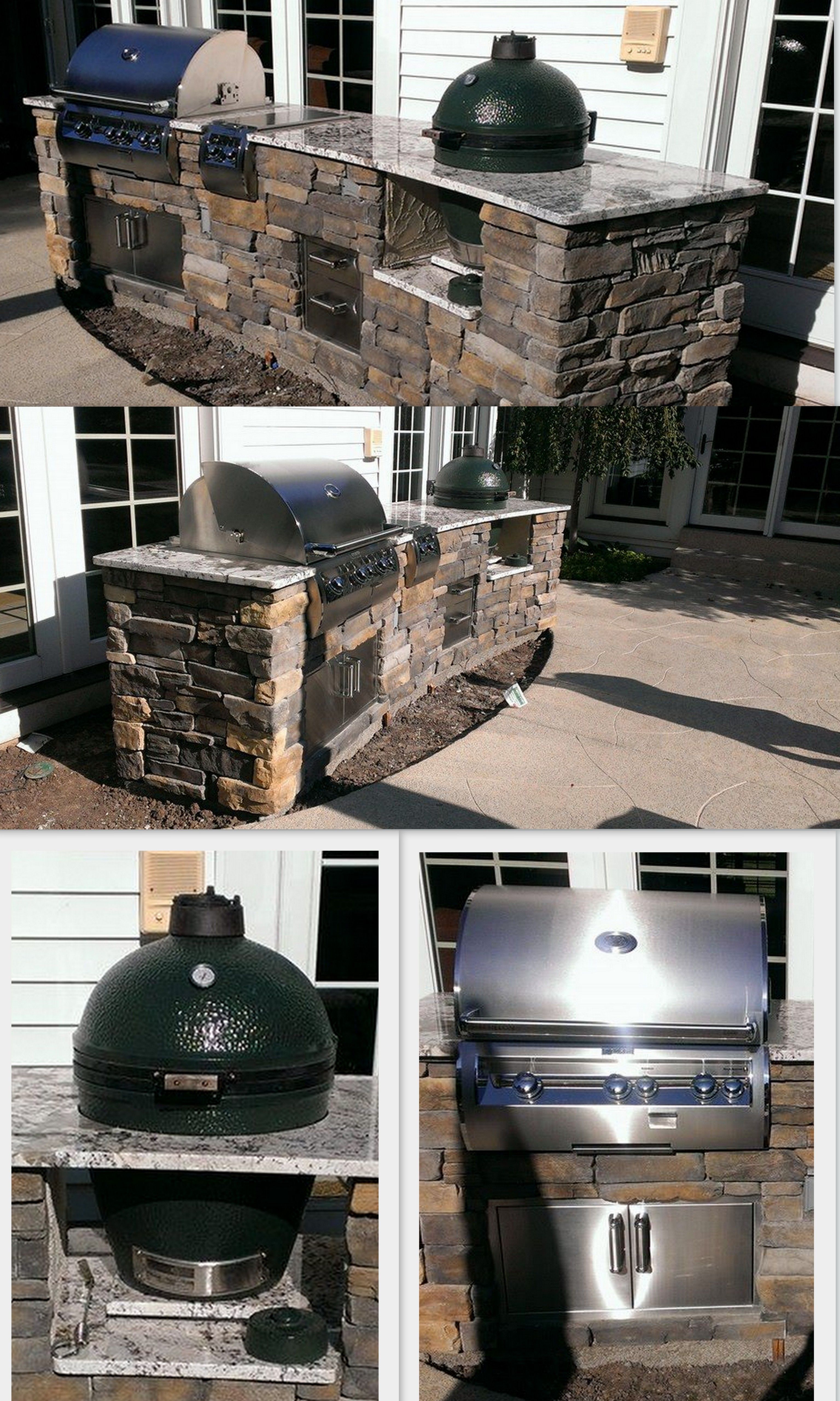 Premade Outdoor Fireplace Luxury Custom Outdoor Kitchen with Gas Grill and Big Green Egg