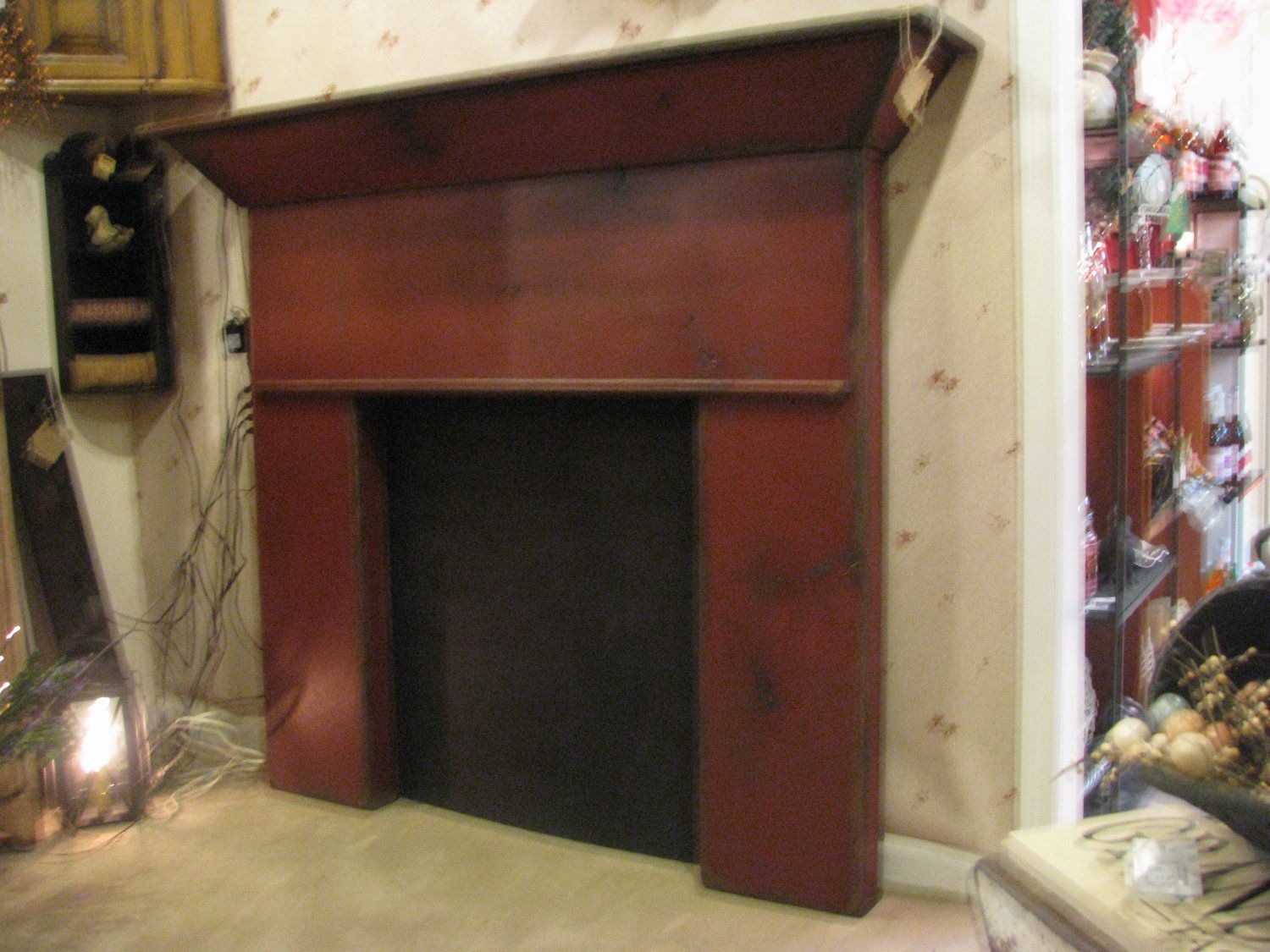 Primitive Fireplace New Greensburg Firelplace Mantle Primitive Finish