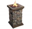 Propane Tank for Gas Fireplace Inspirational Teamson Peaktop Slate Rock Outdoor Square Column Propane Gas