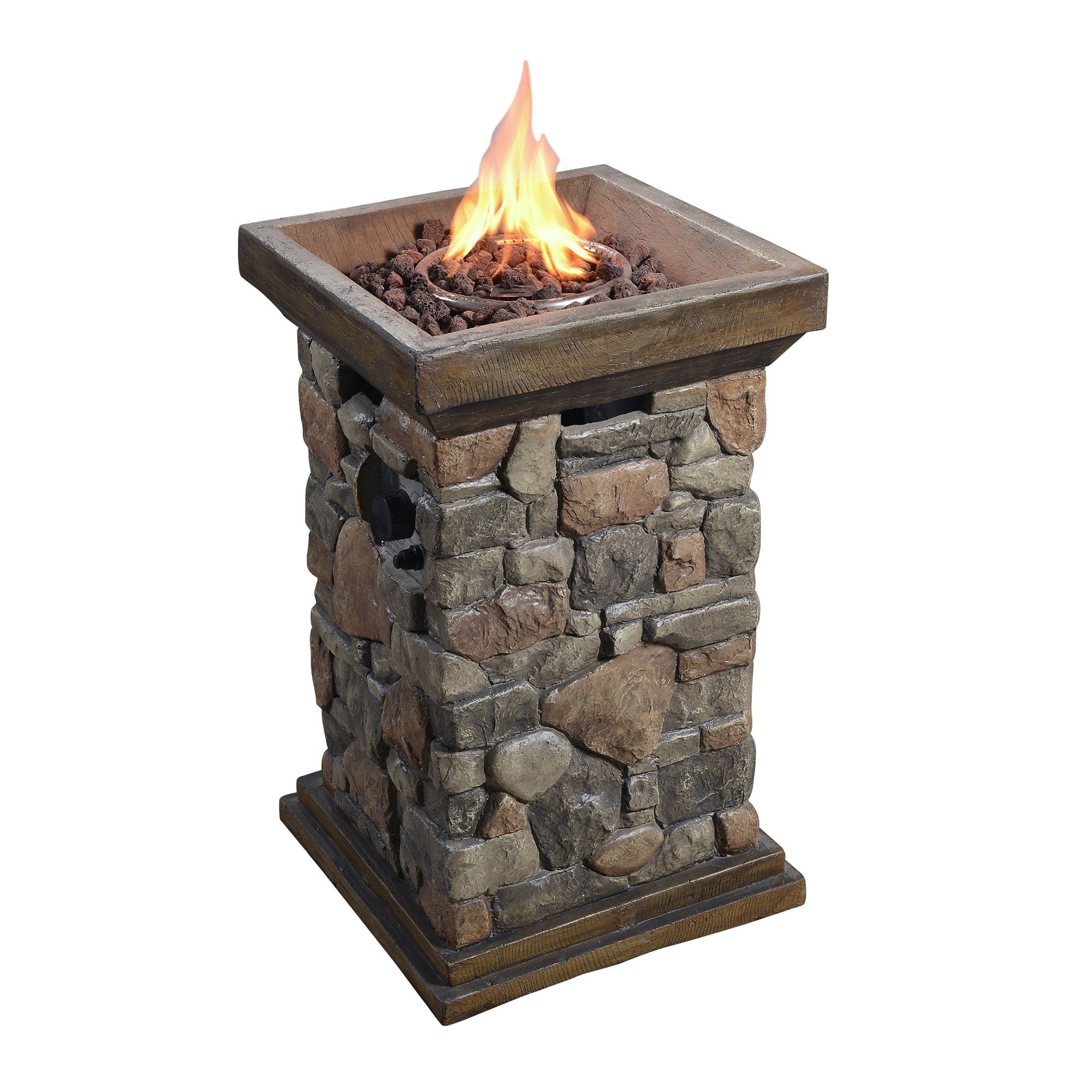 Propane Tank for Gas Fireplace Inspirational Teamson Peaktop Slate Rock Outdoor Square Column Propane Gas