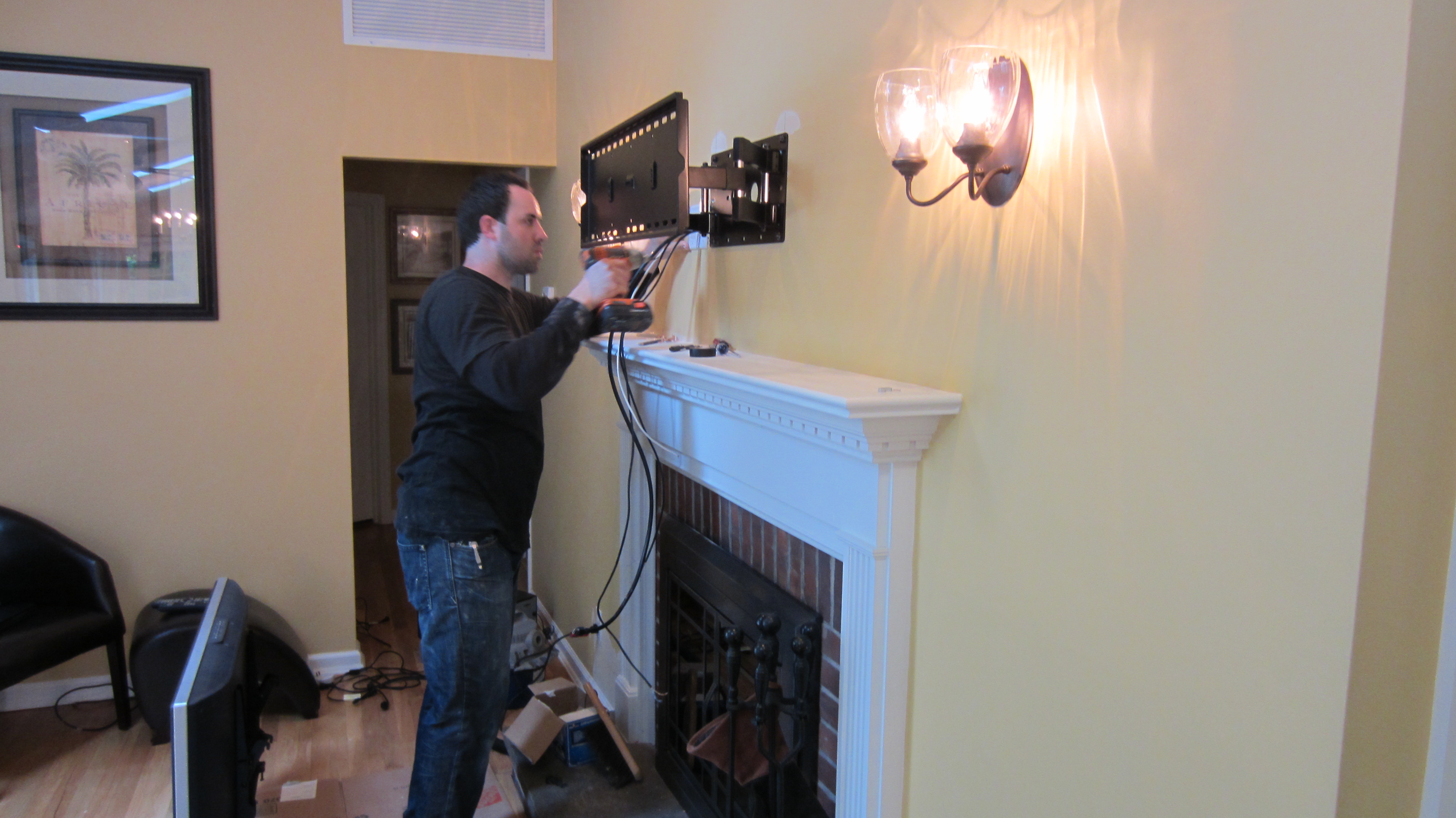 Putting Tv Above Fireplace New Installing Tv Above Fireplace Charming Fireplace