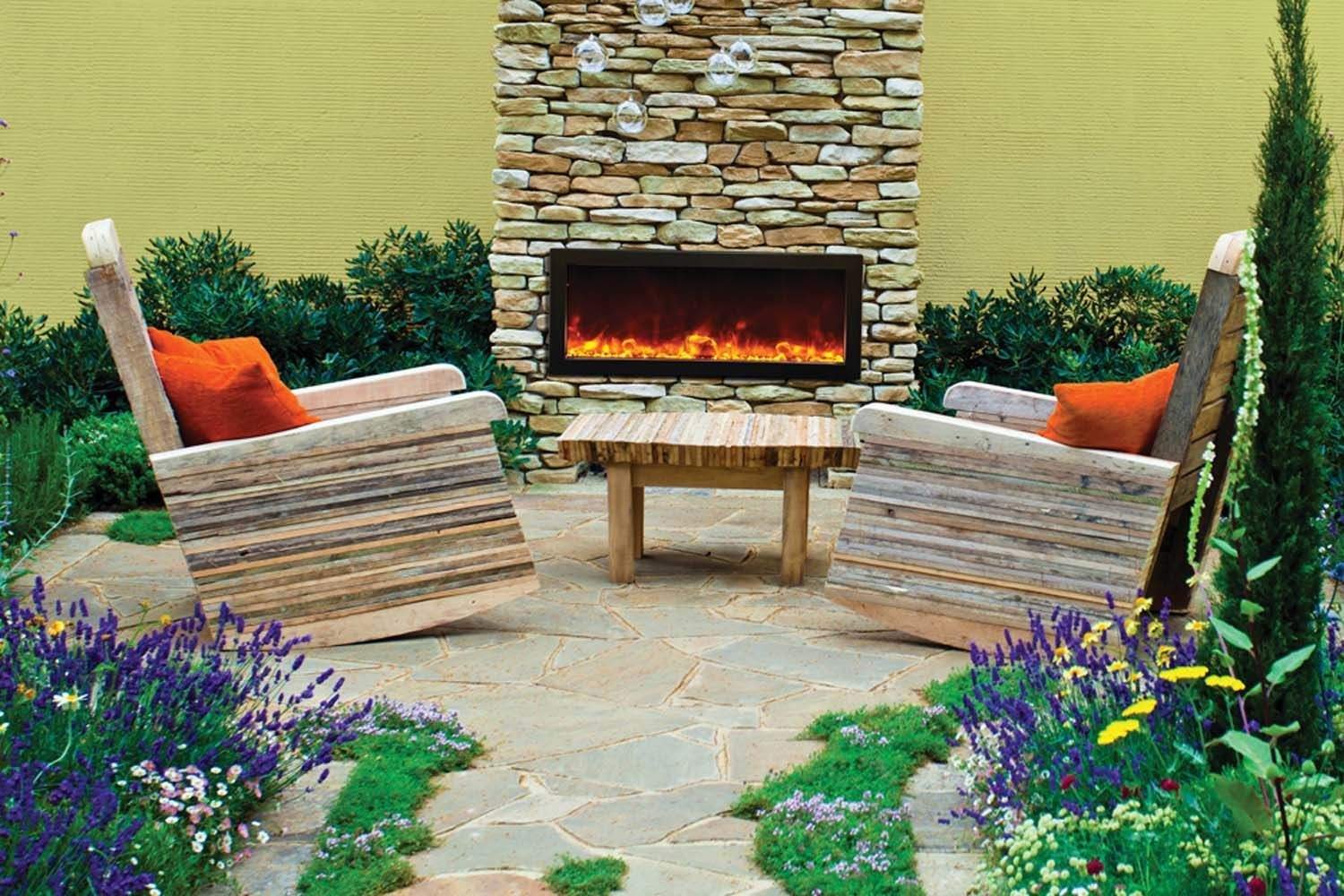 Real Flame aspen Electric Fireplace New Amantii Bi 40 Slim Od Outdoor Panorama Series Slim Electric Fireplace 40 Inch