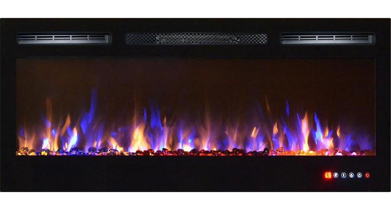 Real Flame Electric Fireplace Insert Beautiful Bombay 36 Inch Crystal Recessed touch Screen Multi Color Wall Mounted Electric Fireplace