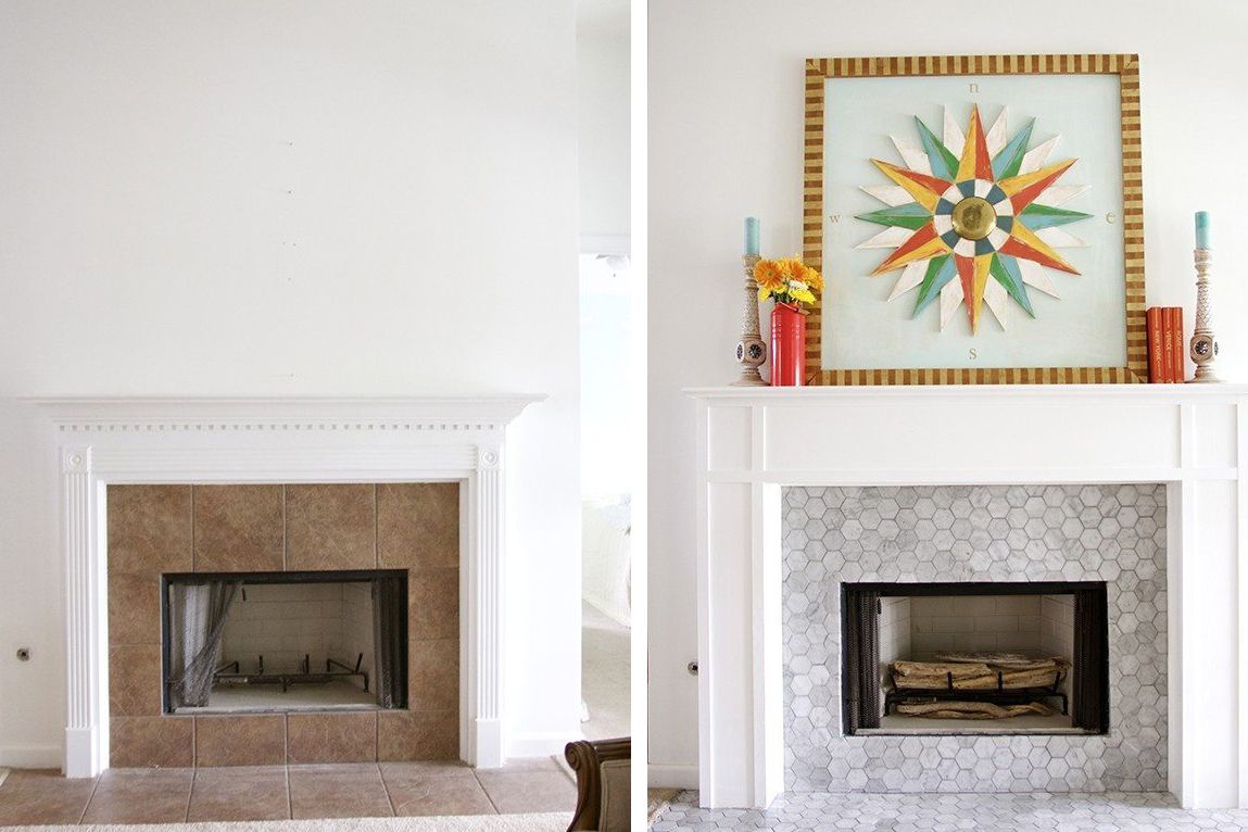 25 Beautifully Tiled Fireplaces 1 refreshing fireplace makeover handmade 59f235db22fa3a a2fbd