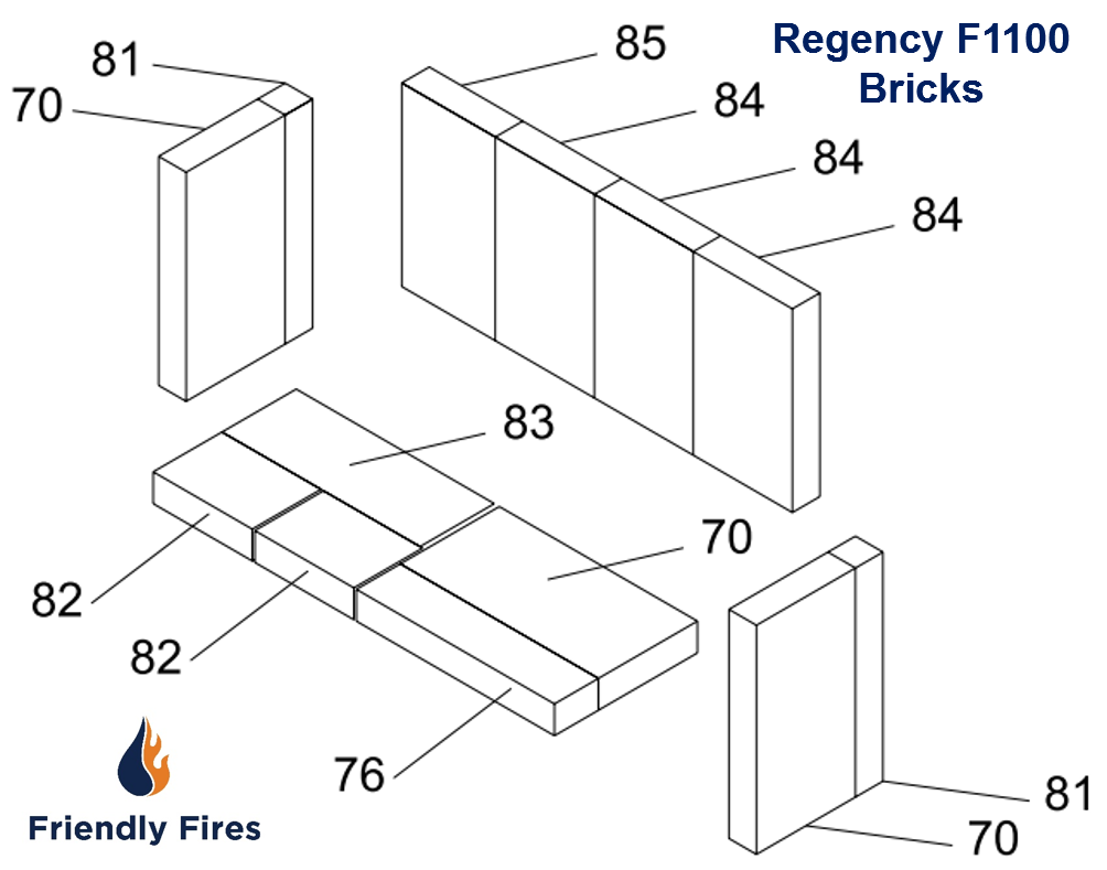 Regency Fireplace Insert Prices New Regency Plete Brick Kit Small Stoves F1000s F1100s 073 960
