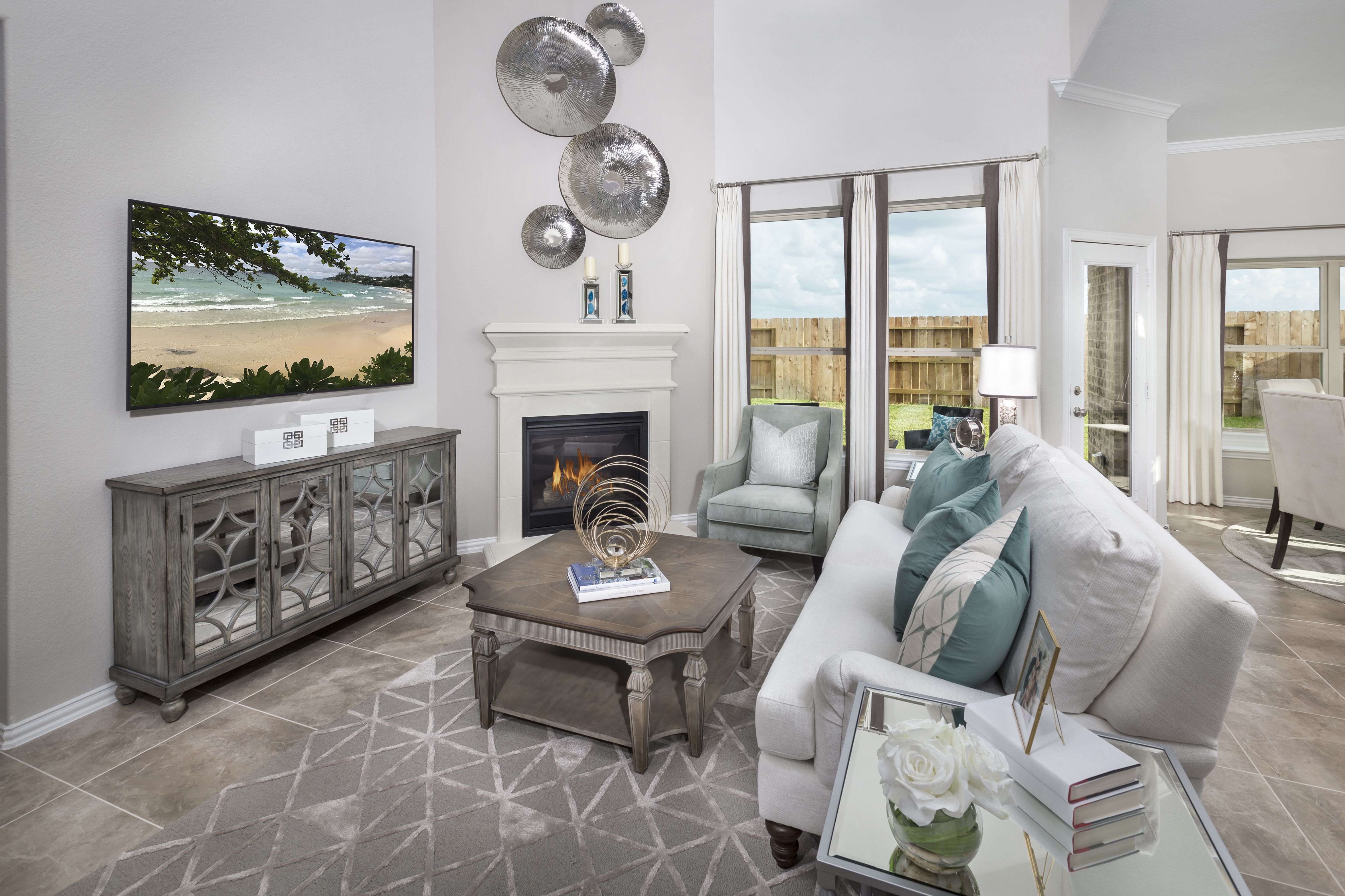 contemporary decor with fireplace in living area in Miramesa 73b10d da89e88b6911b97d1ea