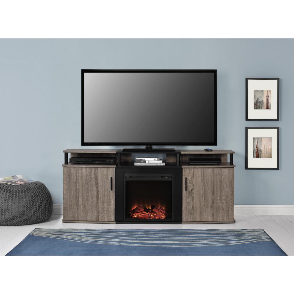 weathered oak finish ameriwood fireplace tv stands hd e1 1000