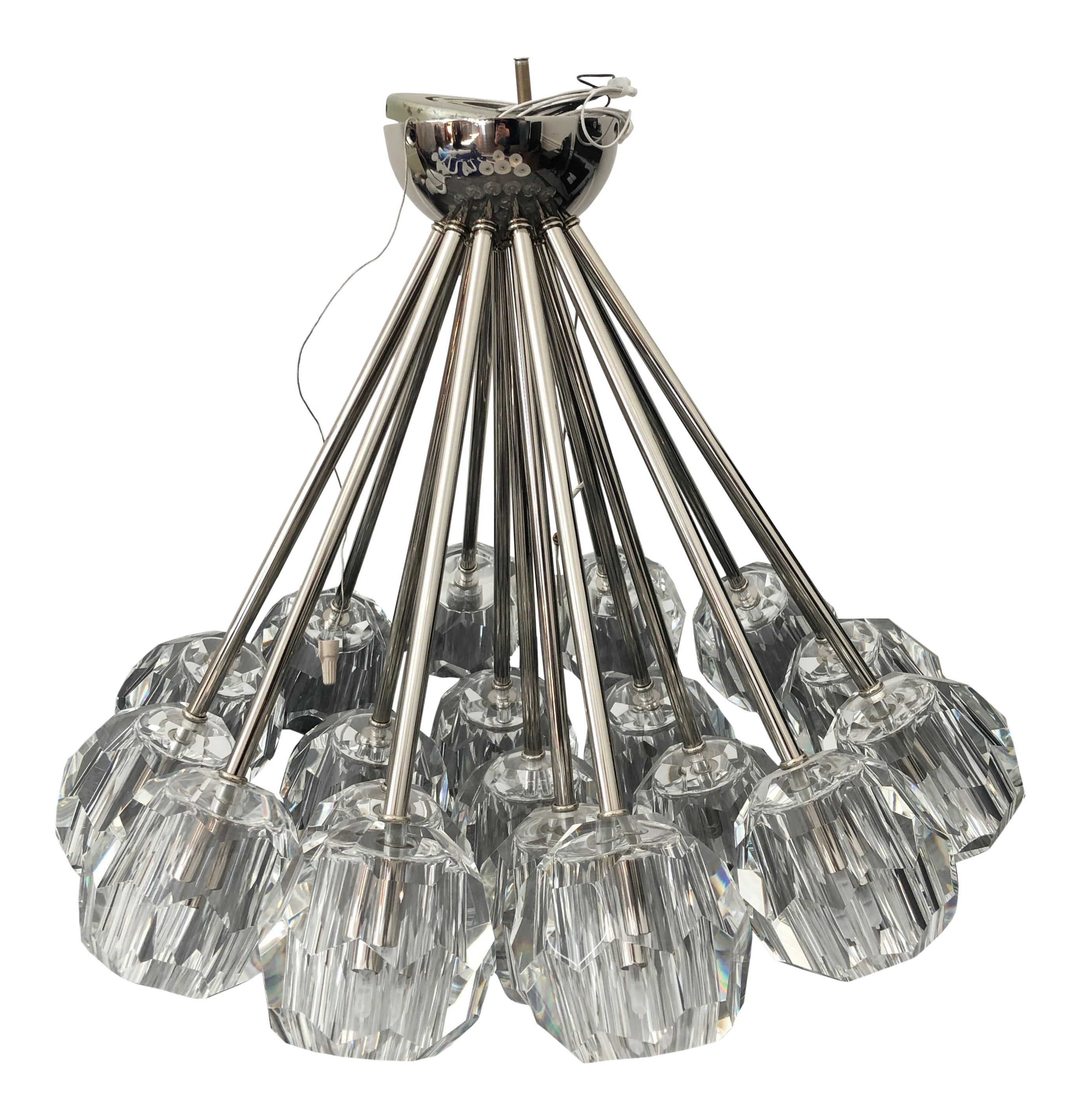 restoration hardware boule de cristal flushmount 24 polished nickel 6707