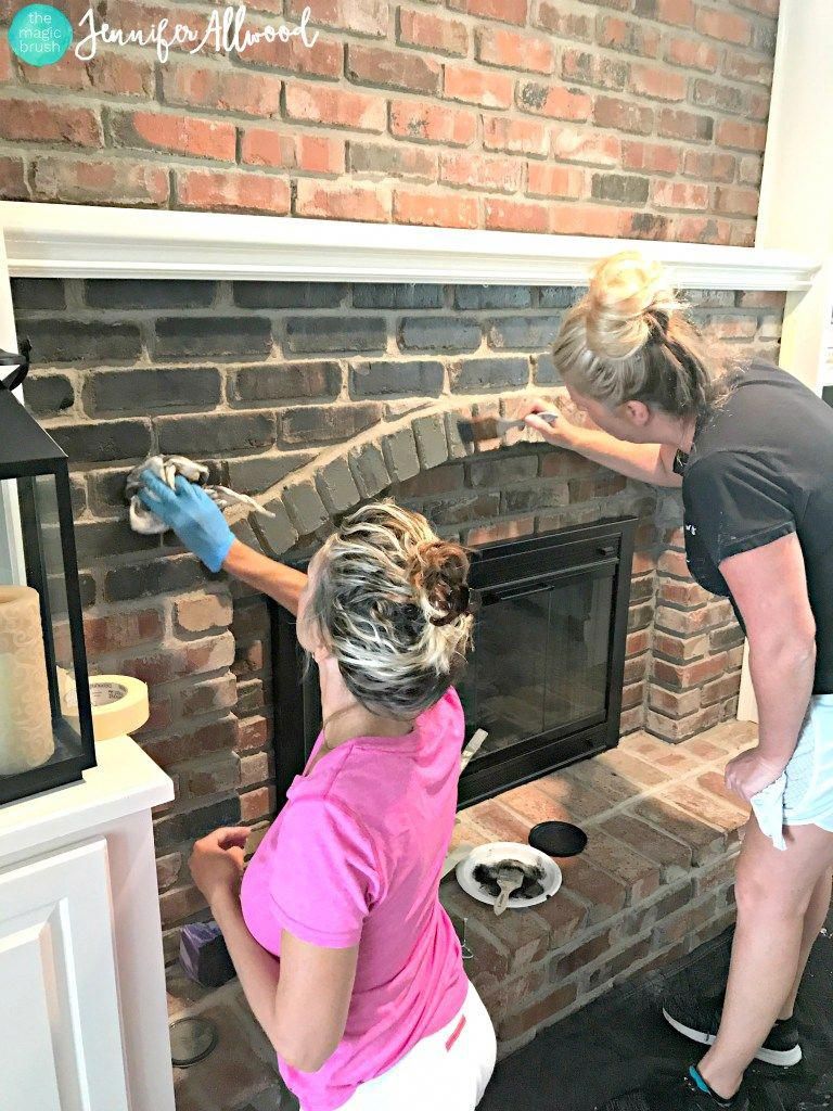 Restoring Brick Fireplace Elegant Black Painted Brick Fireplace with New Restoration Hardware