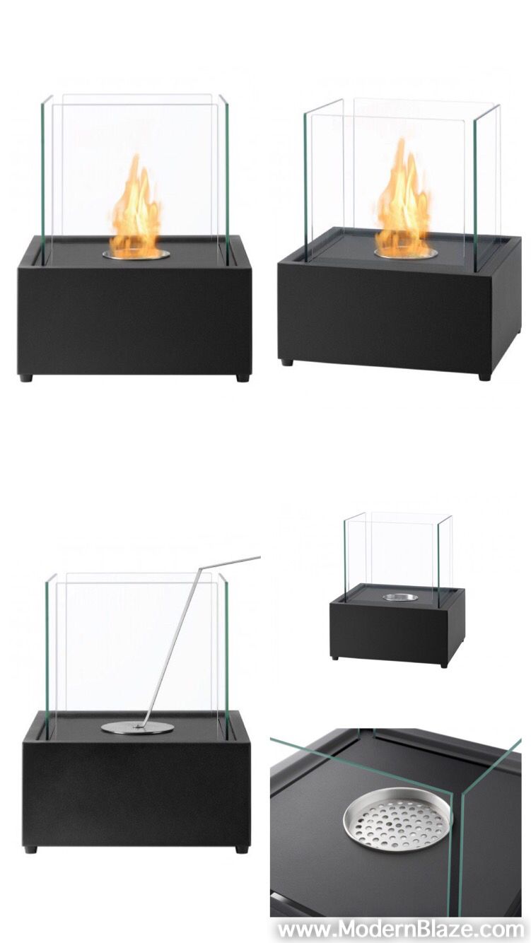 Round Indoor Fireplace Elegant Ignis Cube 12" Tall Indoor Outdoor Table top Ethanol