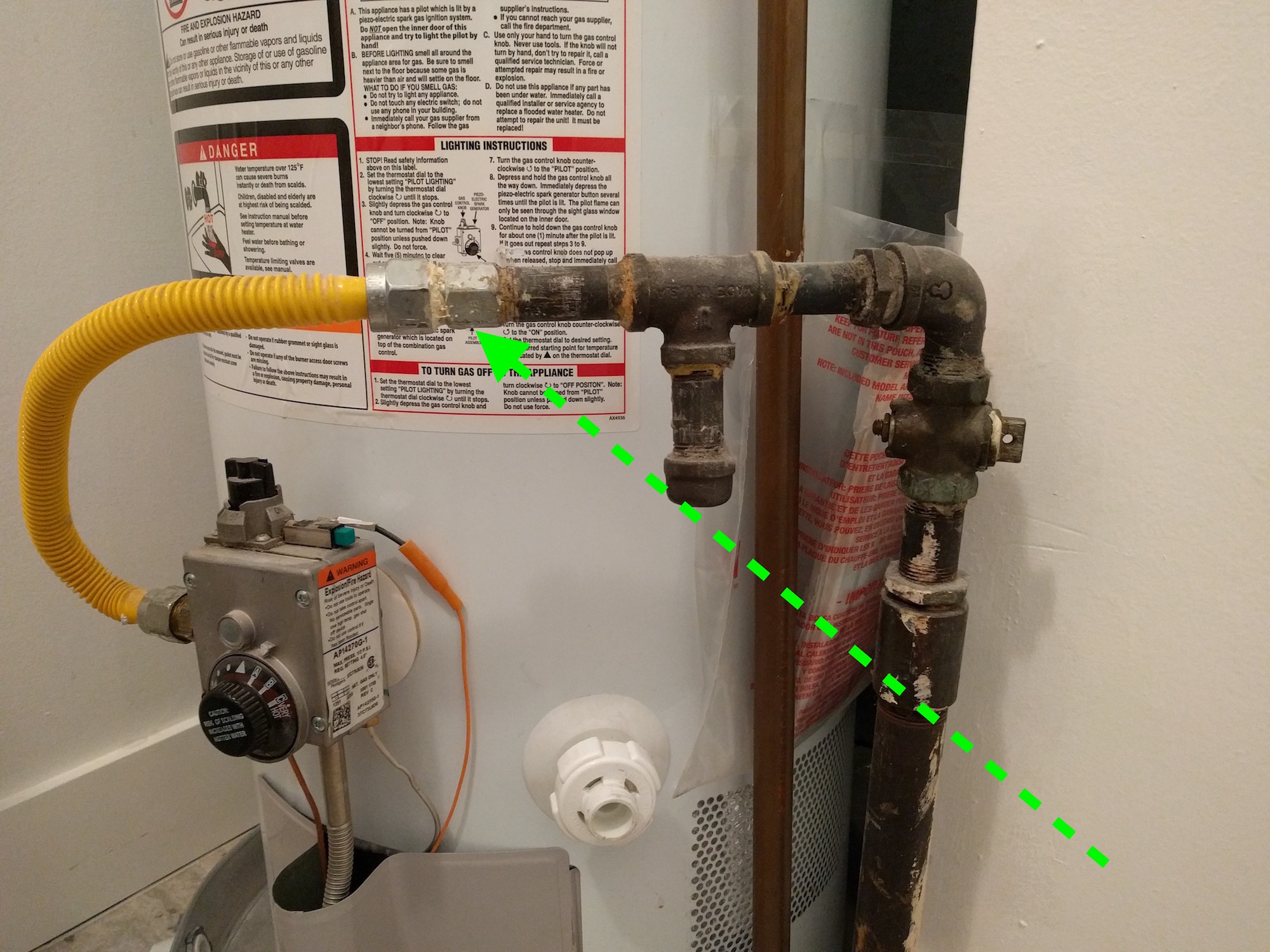 Split Gas Line to Gas Water Heater for Gas Dryer Home BqbZG