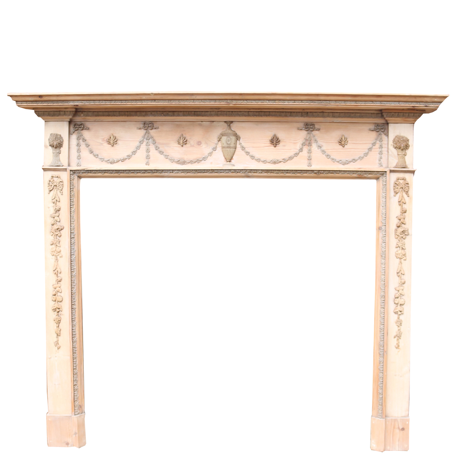 Reclaimed antique Pine and Gesso Fire Surround UK Heritage 3 thurs fs 1