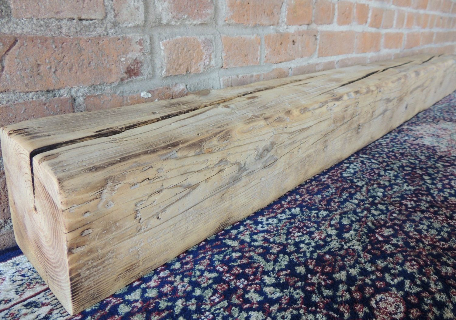 Salvaged Fireplace Surround Beautiful Reclaimed Barn Beam Mantle 61" X 6" X 6" Fireplace Mantel